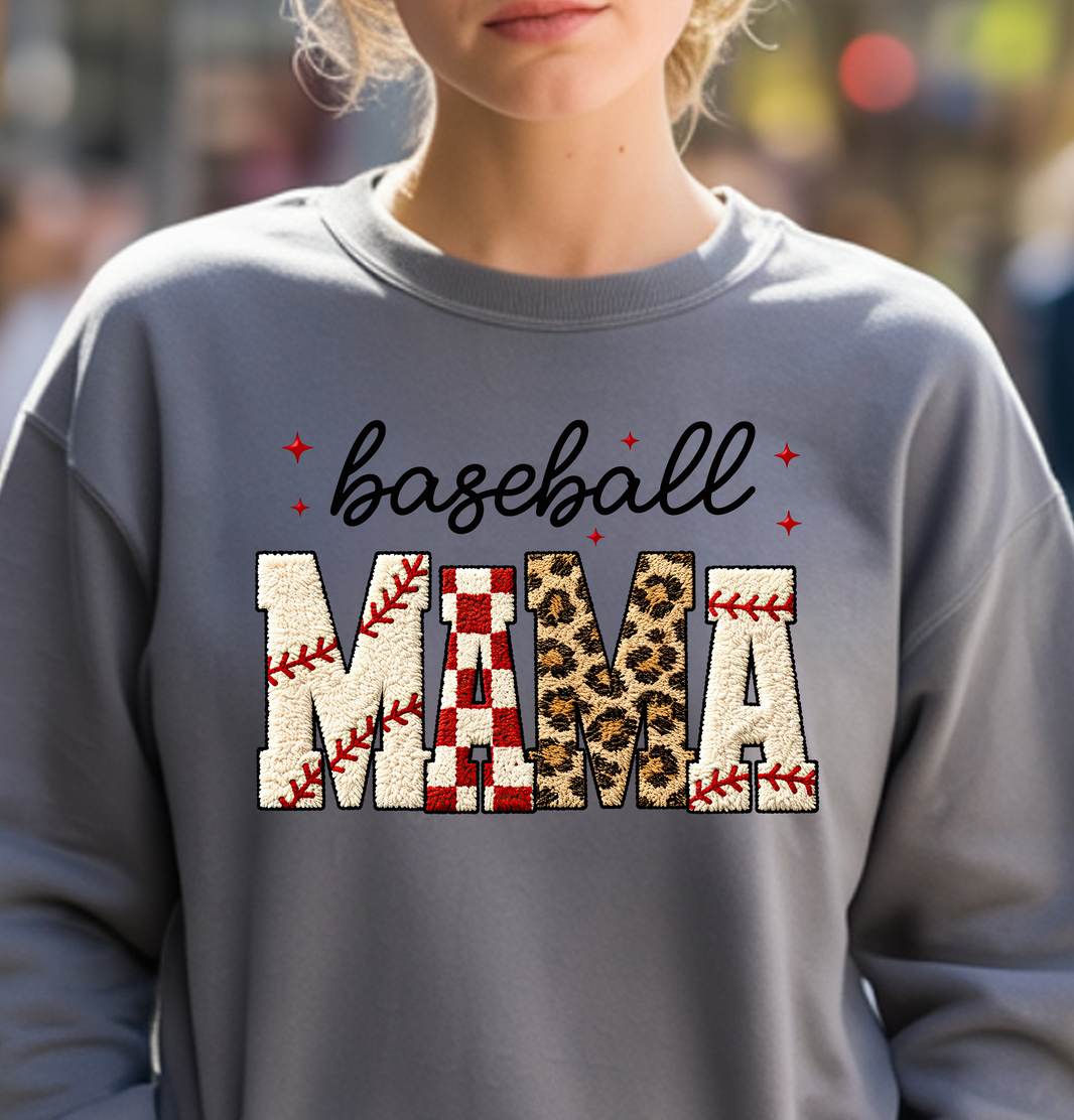 Faux Yarn - Baseball Mama - DTF Transfer