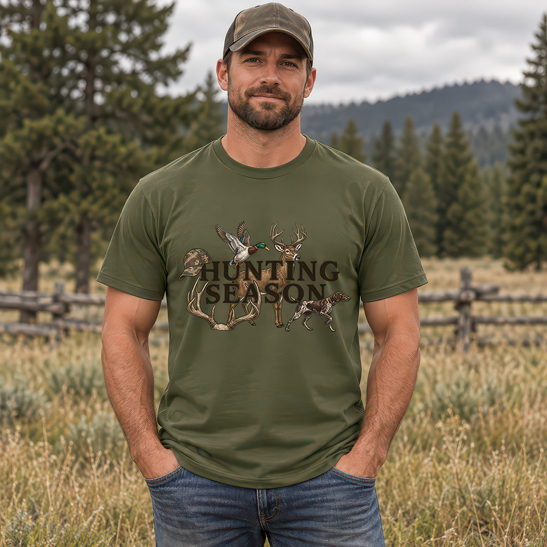 Hunting Season Whitetail Deer Mallard & Pointer - DTF Transfer