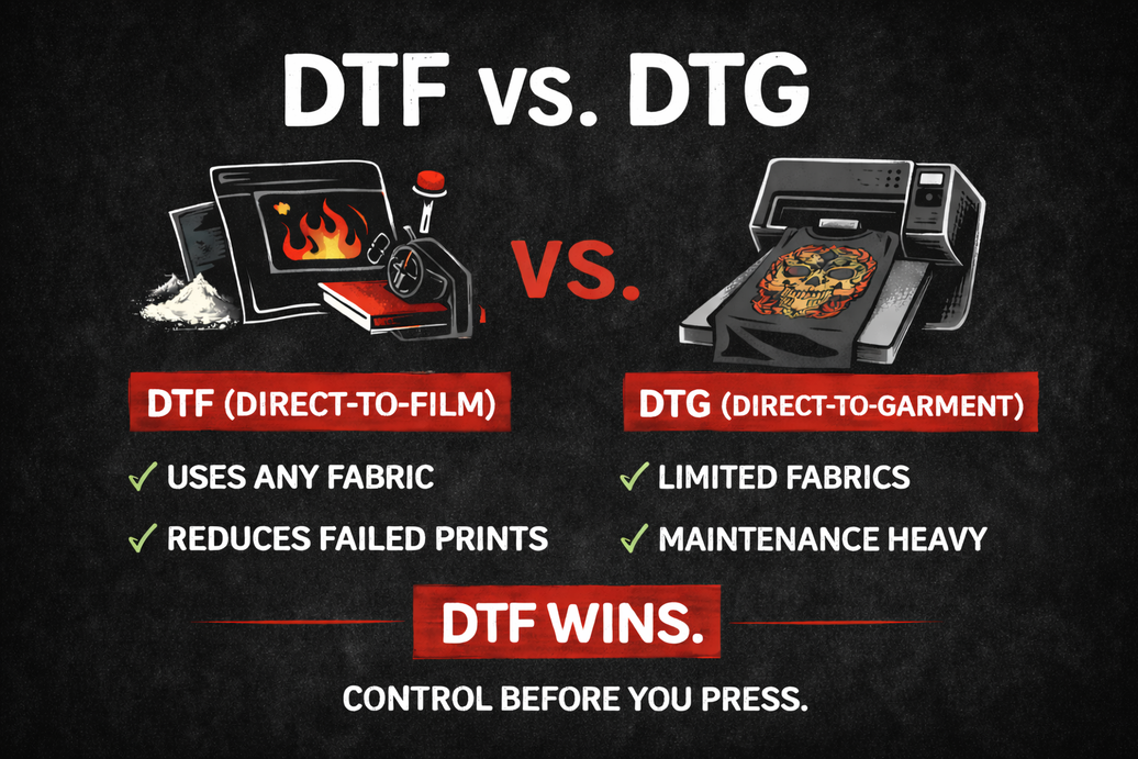 DTF VS DTG: DIRECT TO COMPARISON.