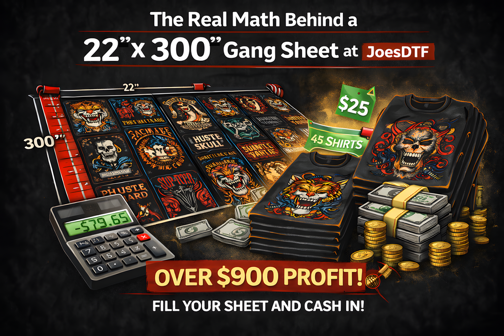 The Real Math Behind a JoesDTF 22” x 300” Gang Sheet