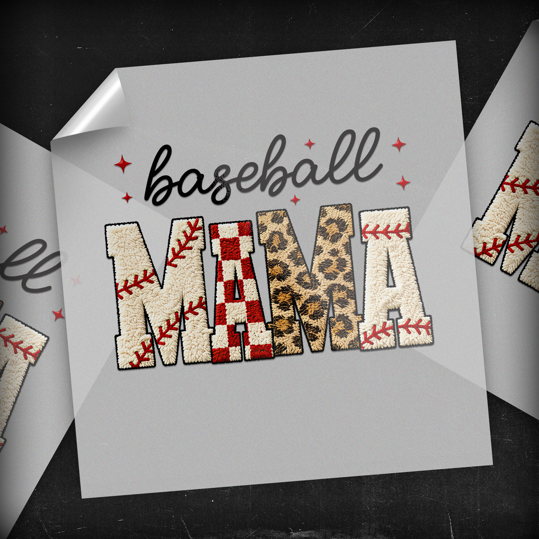 Faux Yarn - Baseball Mama  - DTF Transfer