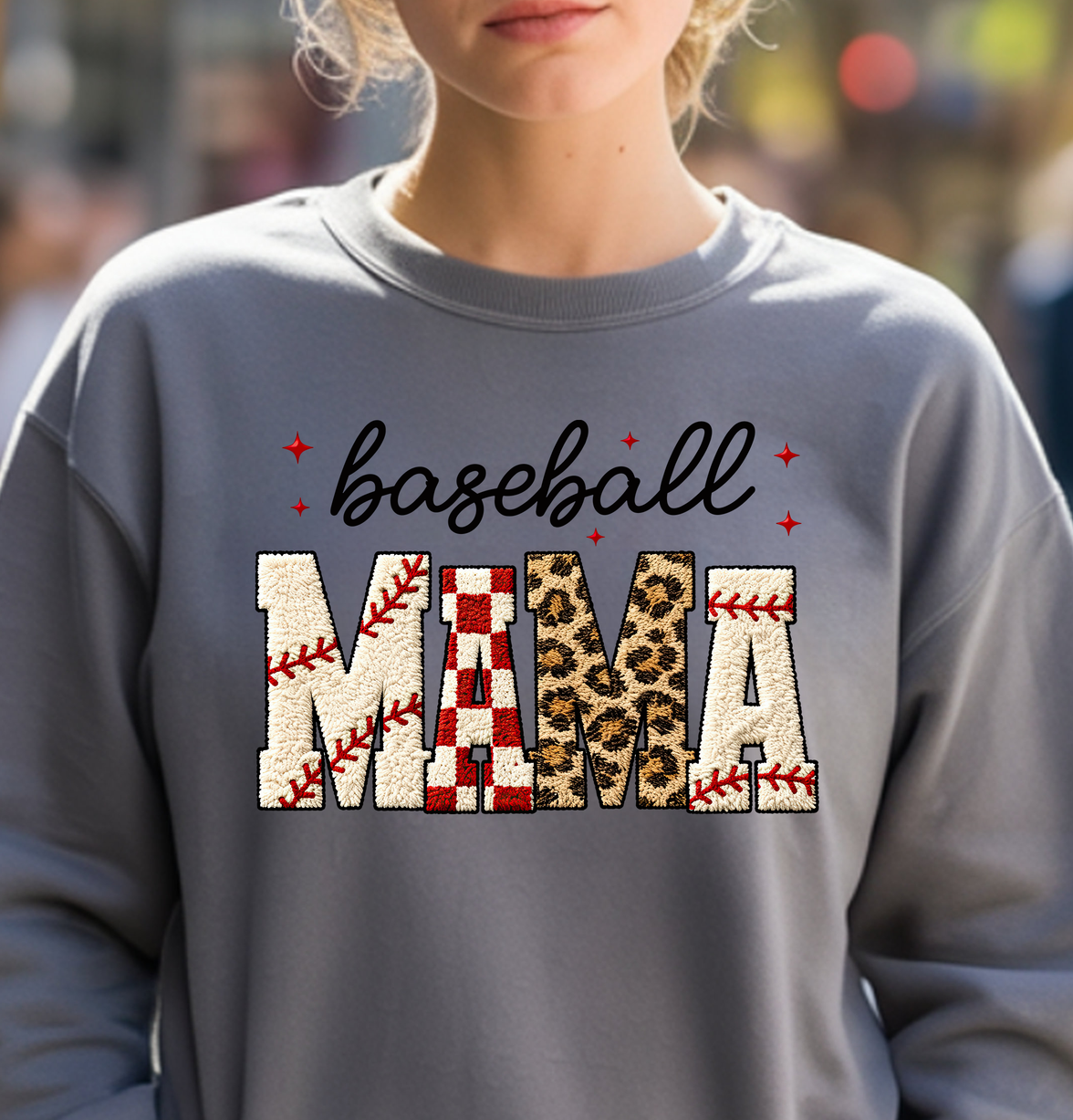 Faux Yarn - Baseball Mama  - DTF Transfer