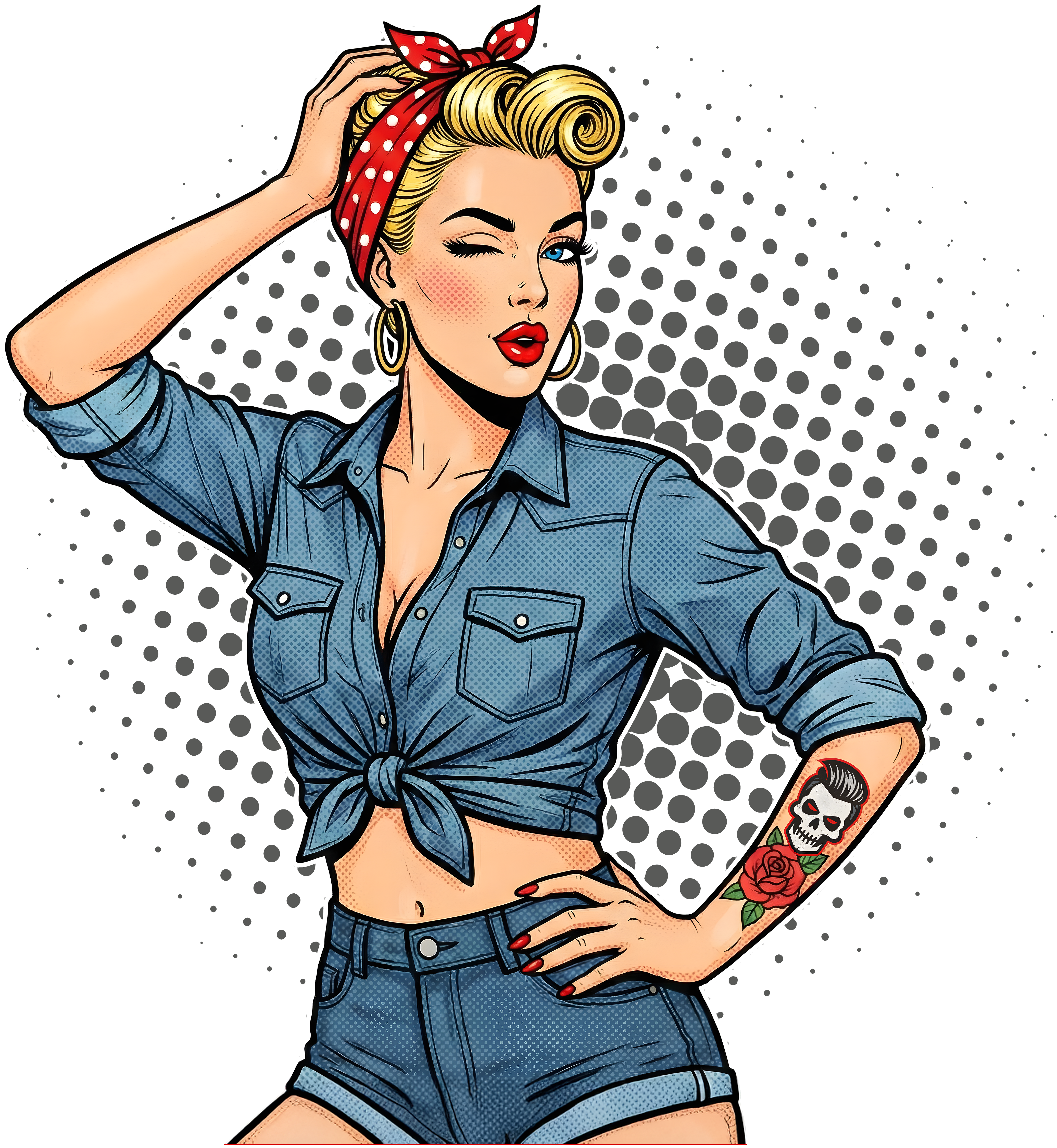 Blond Pinup Tats