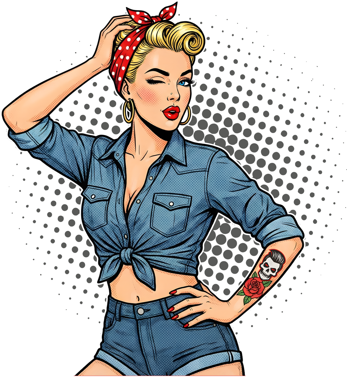 Blond Pinup Tats
