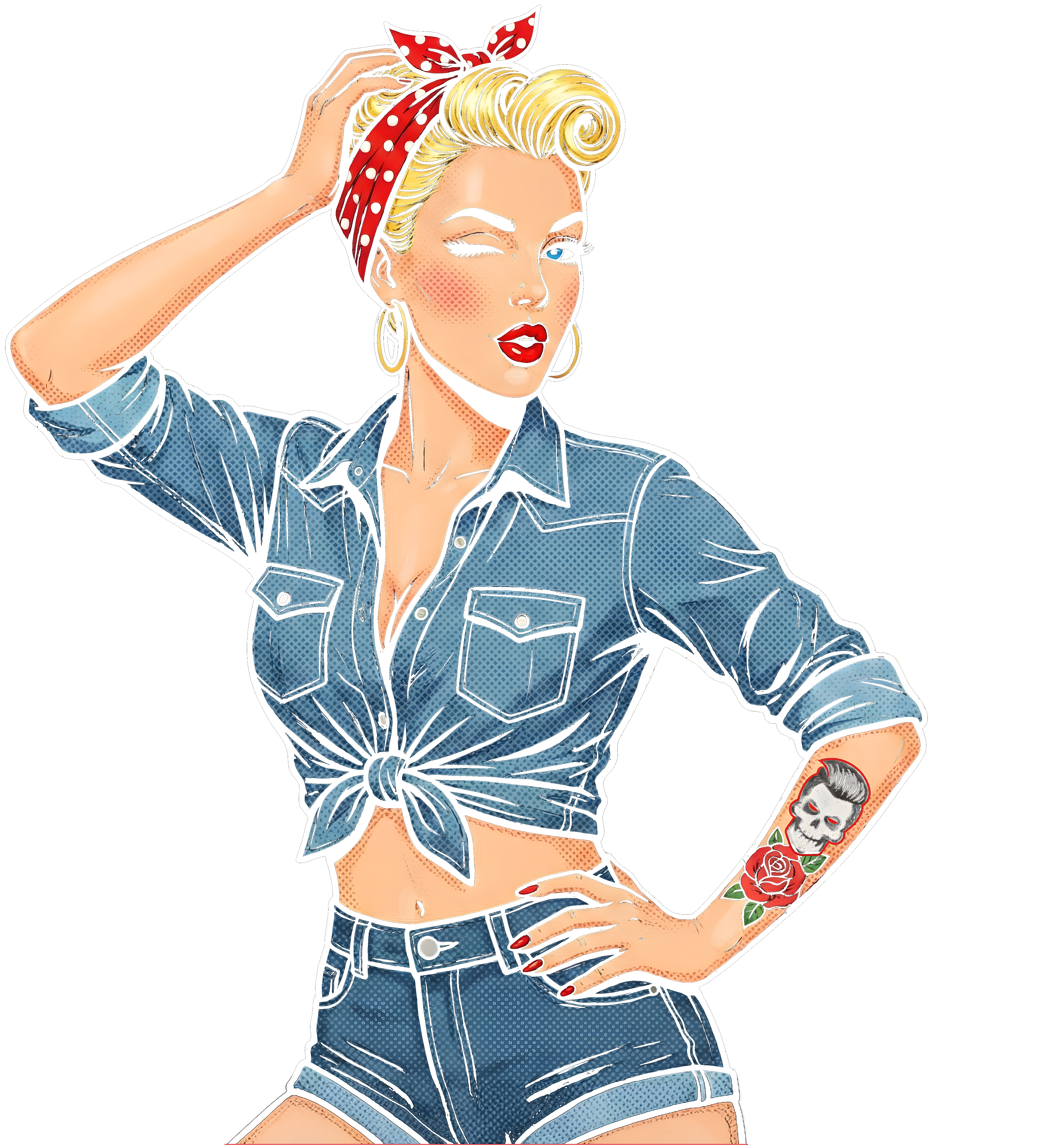 Blond Pinup Tats