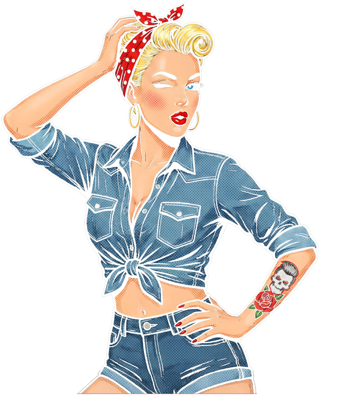Blond Pinup Tats