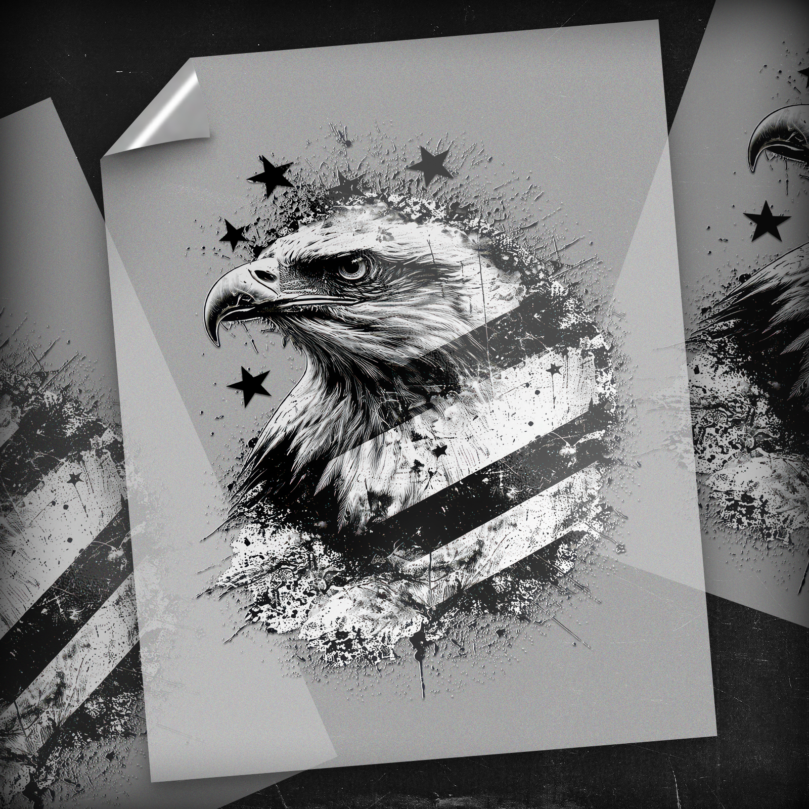 Patriotic American Flag Eagle - DTF Transfer