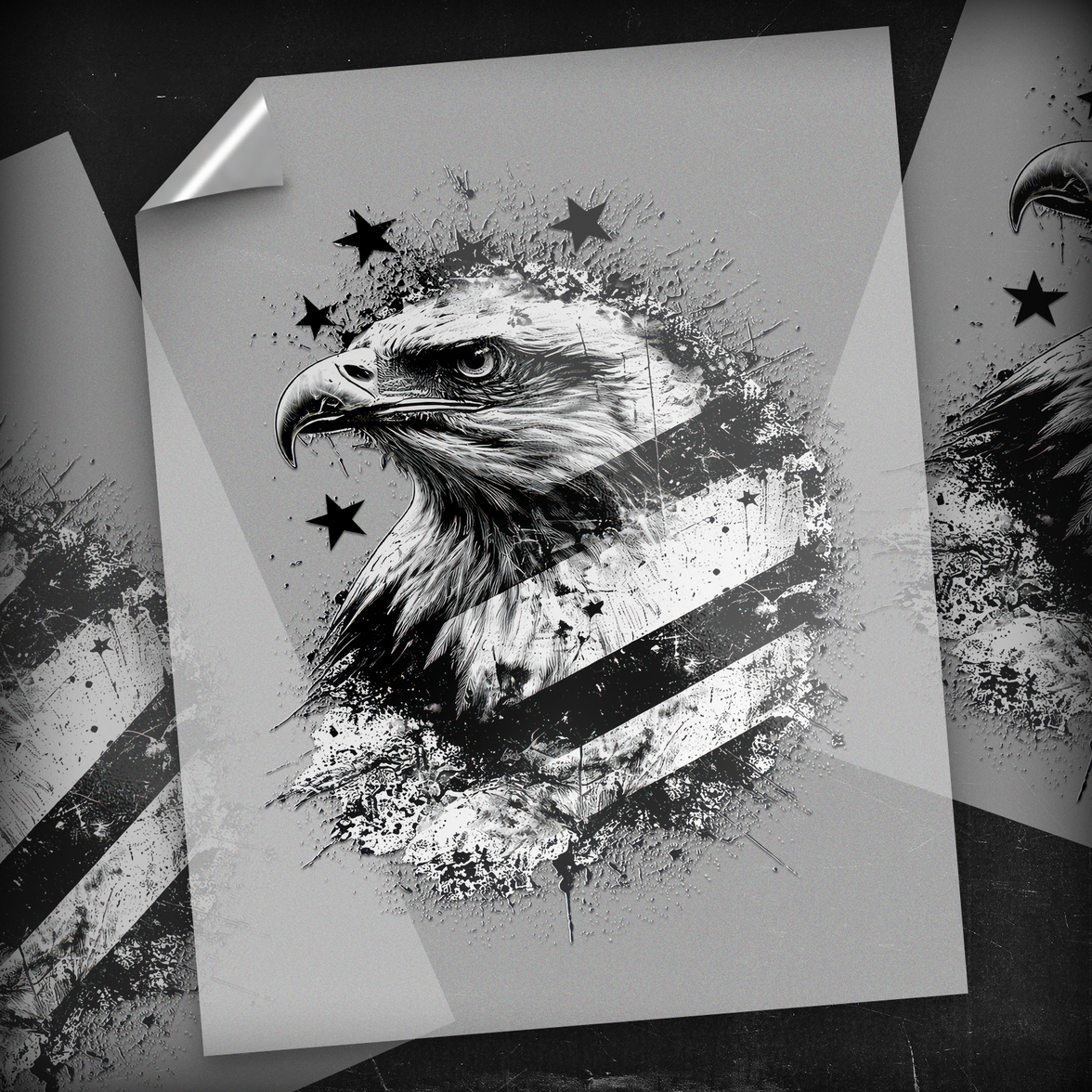 Patriotic American Flag Eagle - DTF Transfer