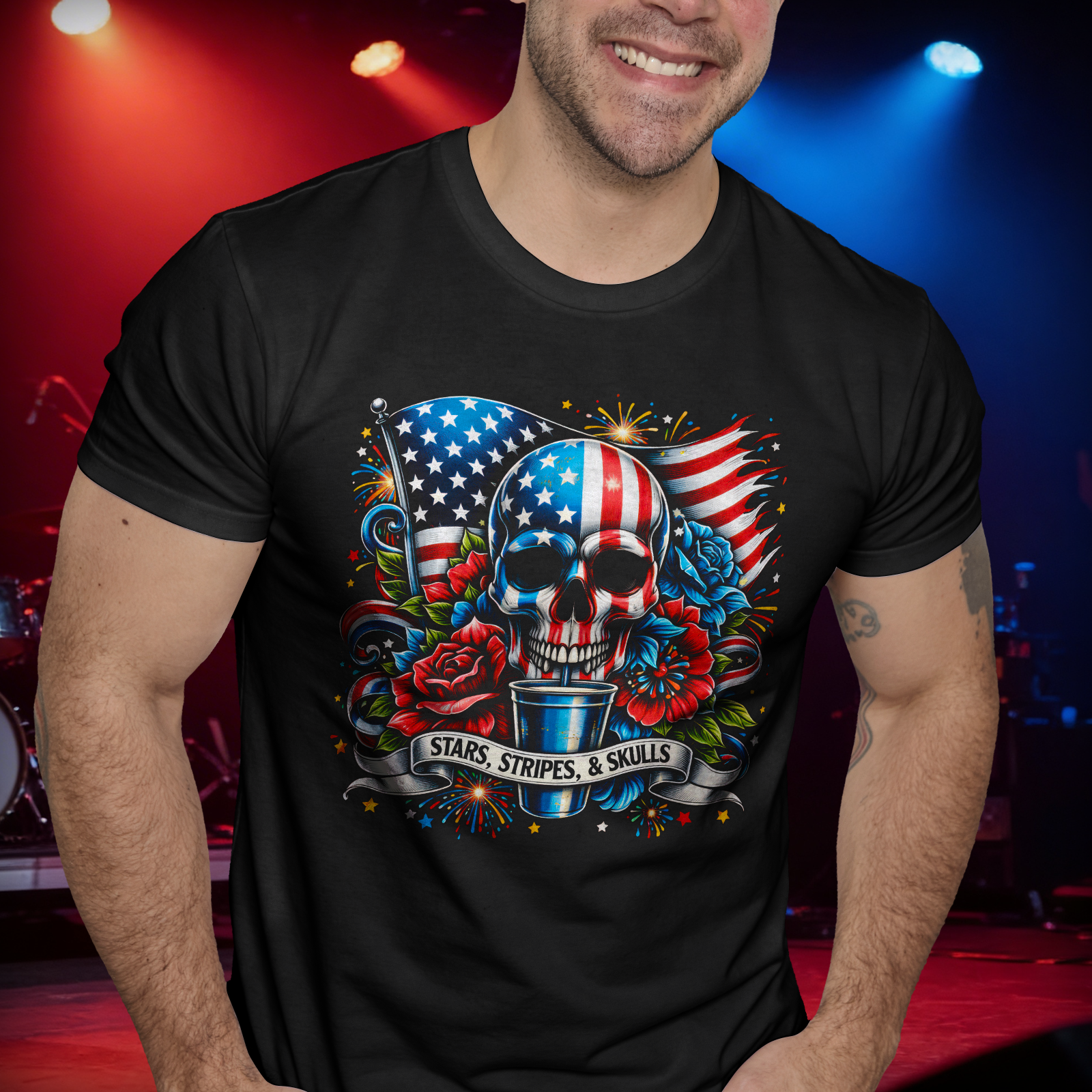 Stars Stripes & Skulls - DTF Transfer