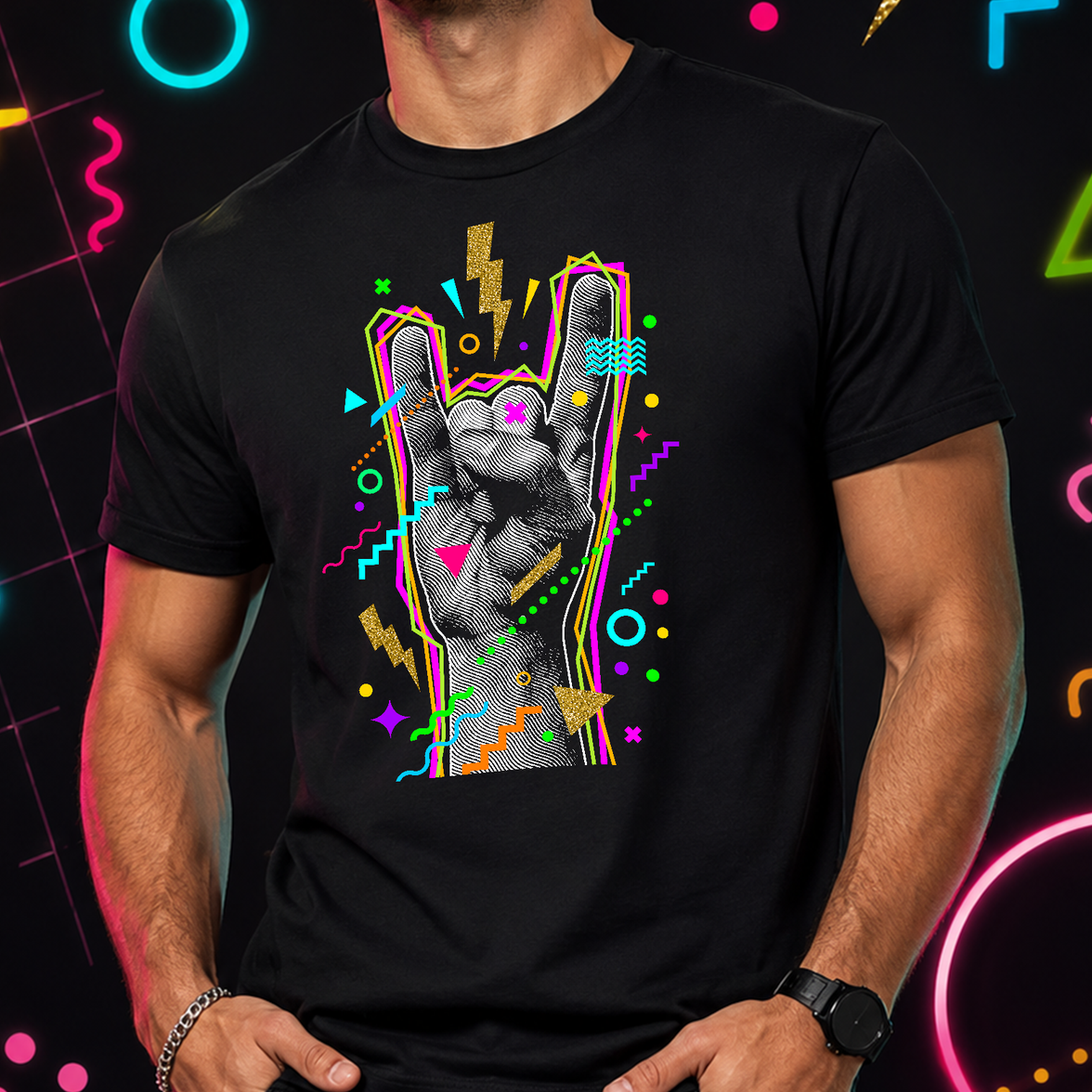 80s Party Rock Horns - DTF Transfer
