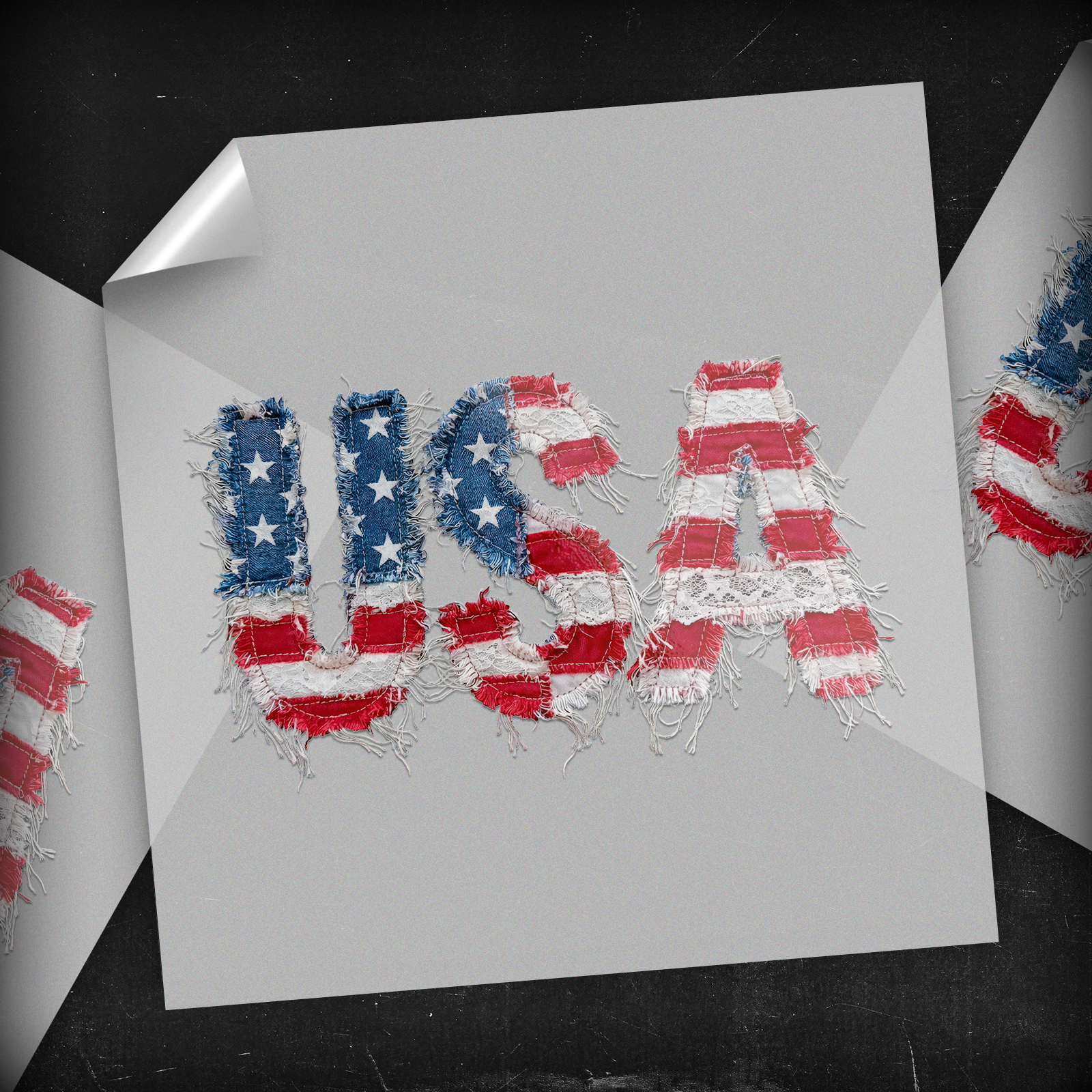 Frayed Patchwork - USA  - DTF Transfer