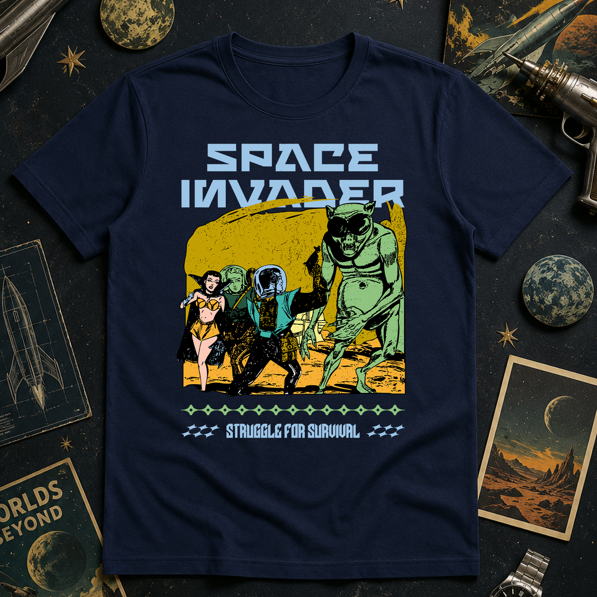 Retro Space Invader - DTF Transfer