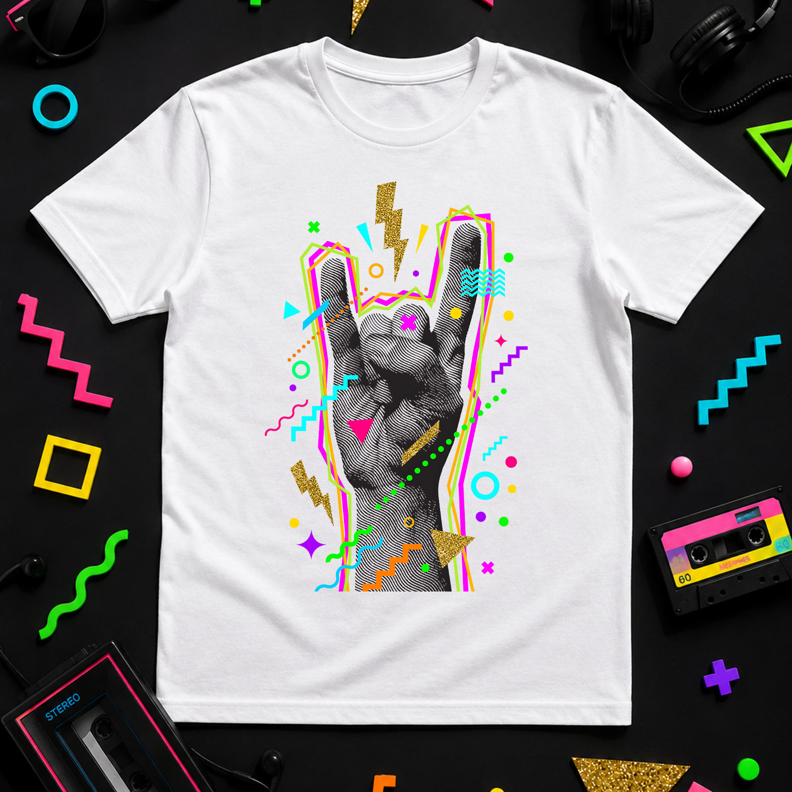 80s Party Rock Horns - DTF Transfer