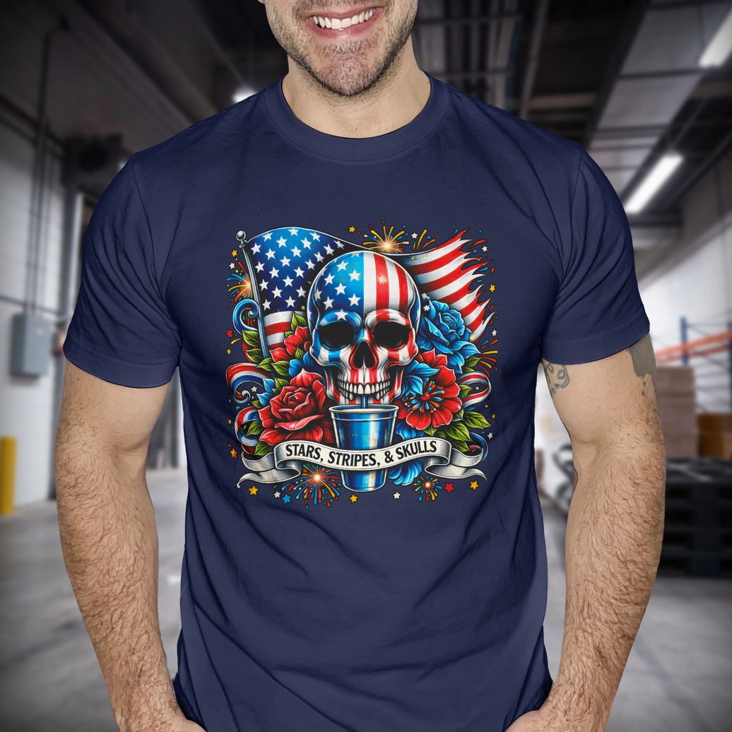 Stars Stripes & Skulls - DTF Transfer