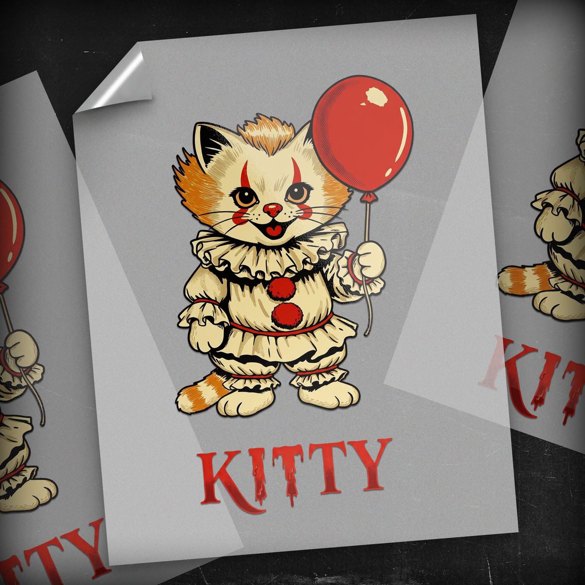 Clown Kitty - DTF Transfer