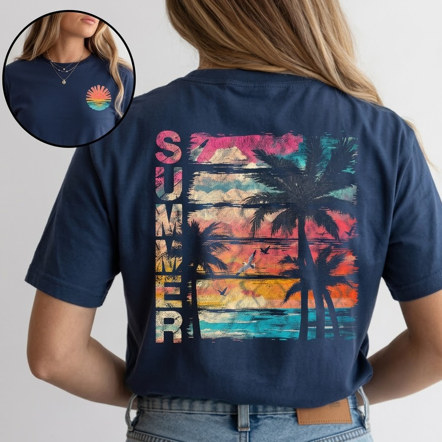 Summer Palm Trees  - DTF Transfer