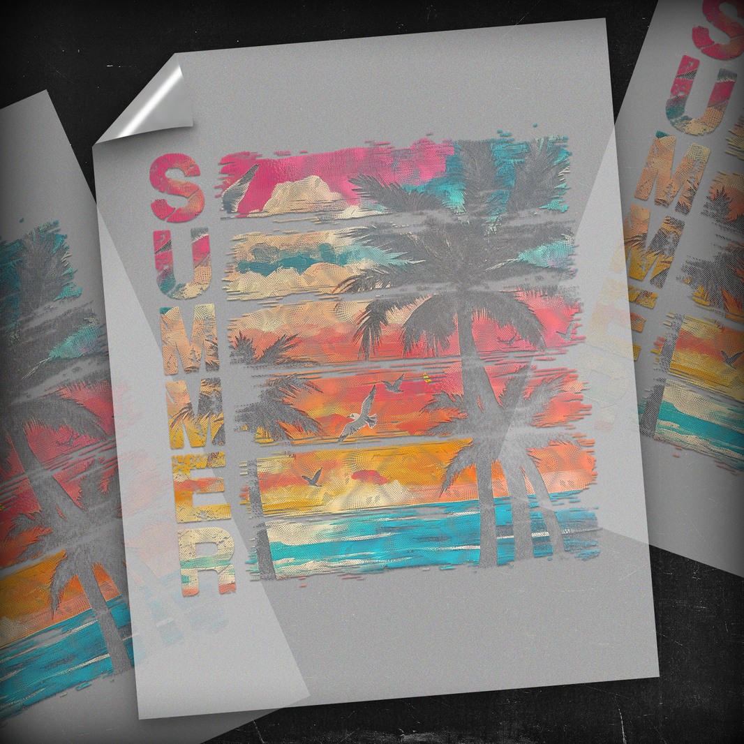 Summer Palm Trees  - DTF Transfer
