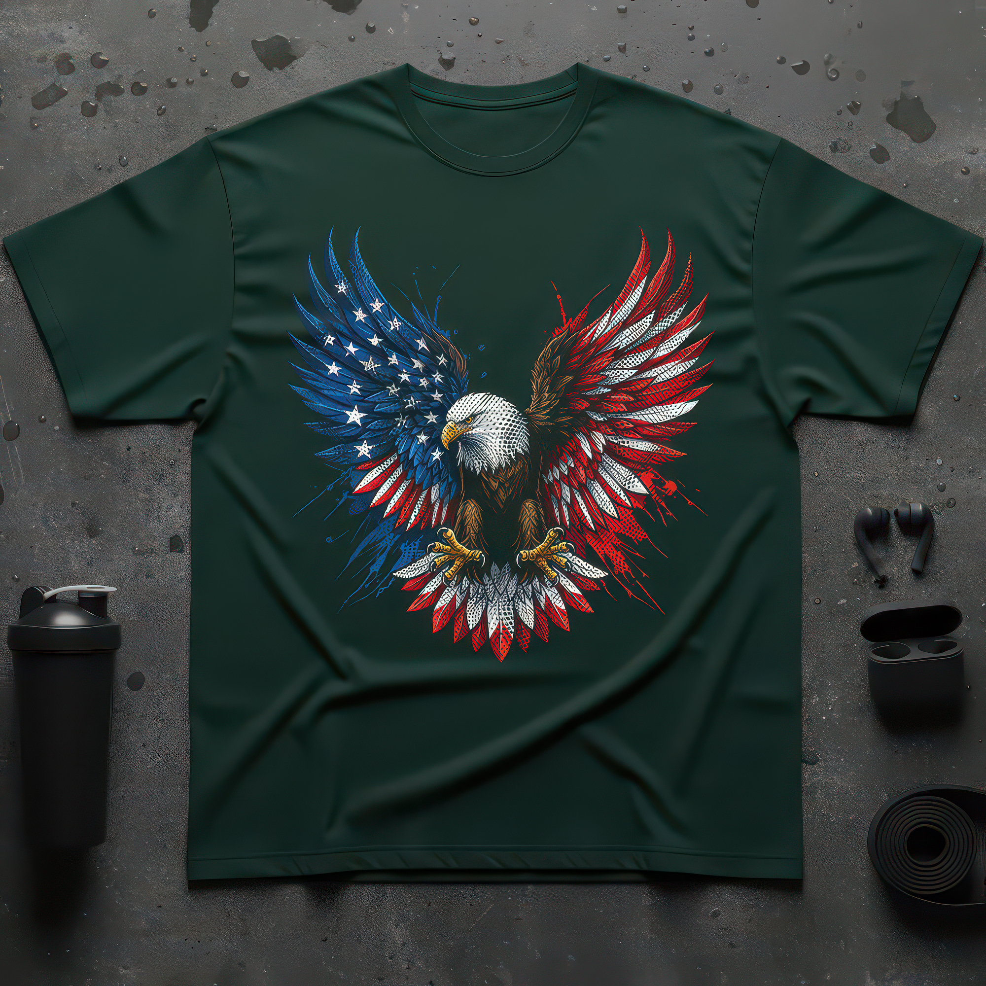 Patriotic American Flag Bald Eagle - DTF Transfer
