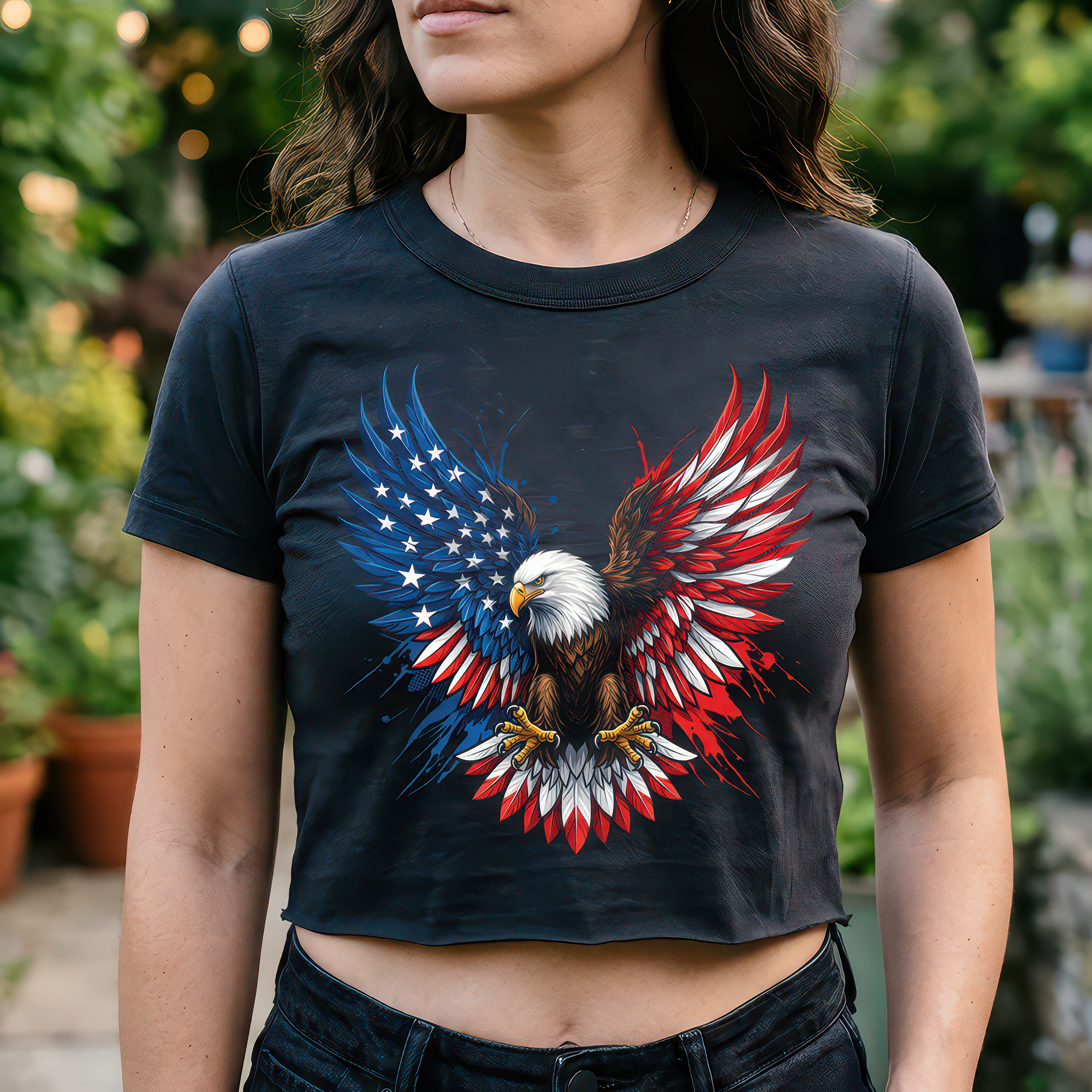 Patriotic American Flag Bald Eagle - DTF Transfer
