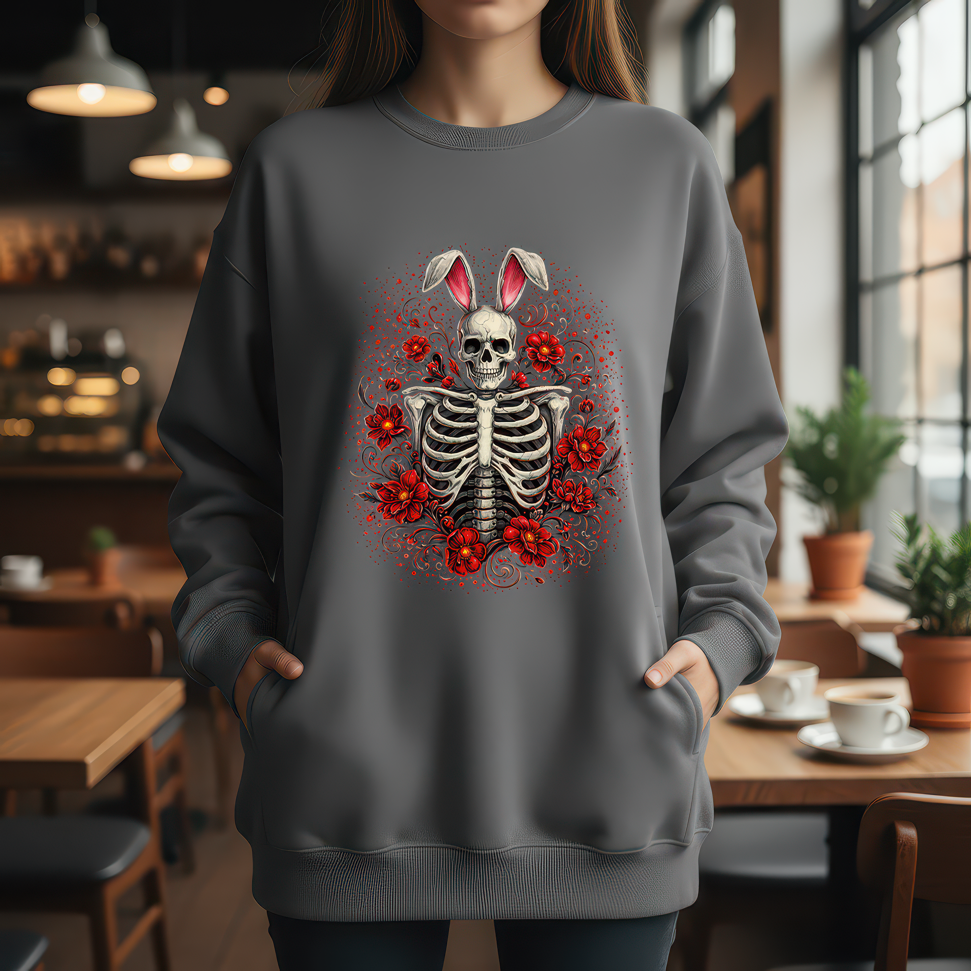Rib Cage Bunny Red - DTF Transfer
