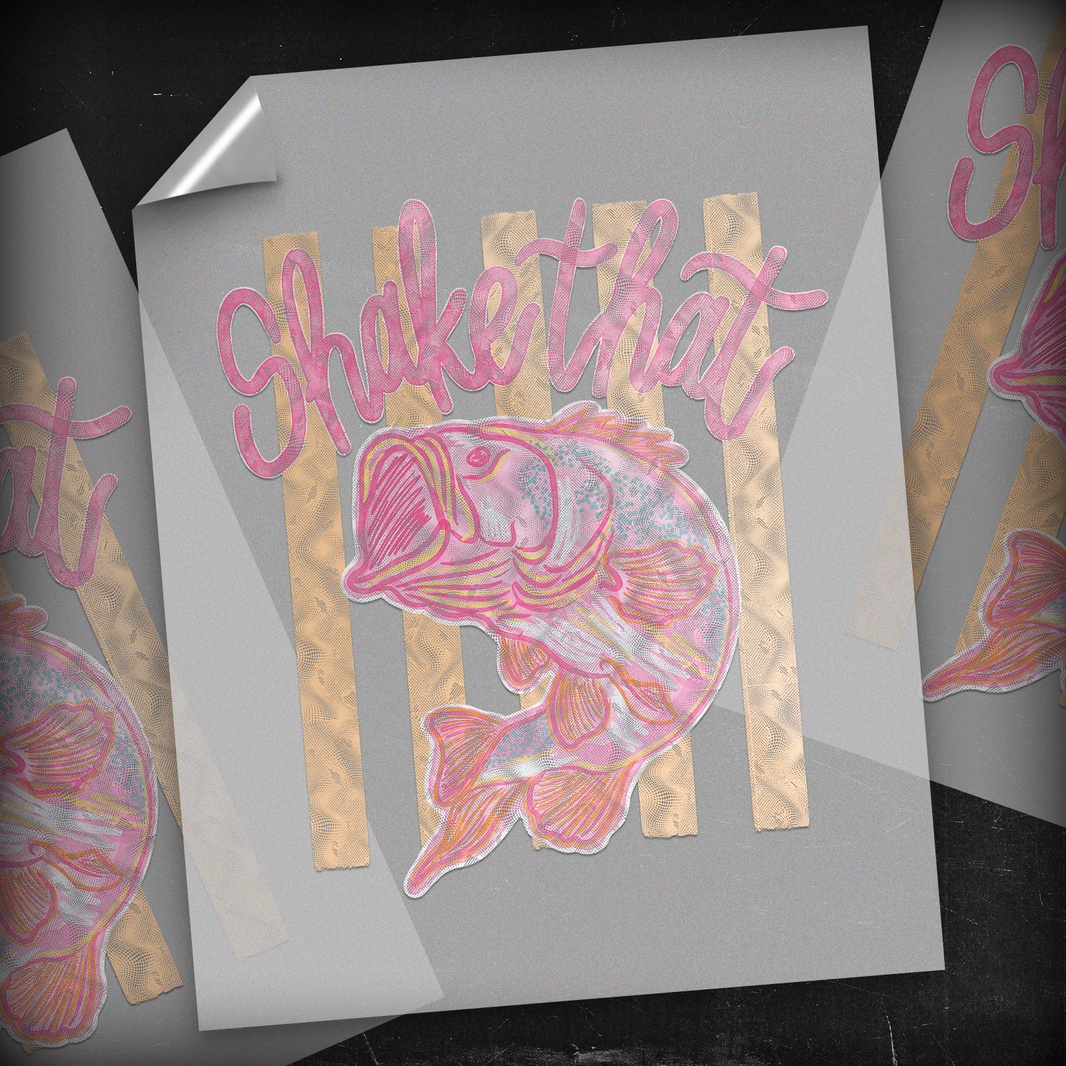 Shake That Bass Watercolor Fish - DTF Transfer