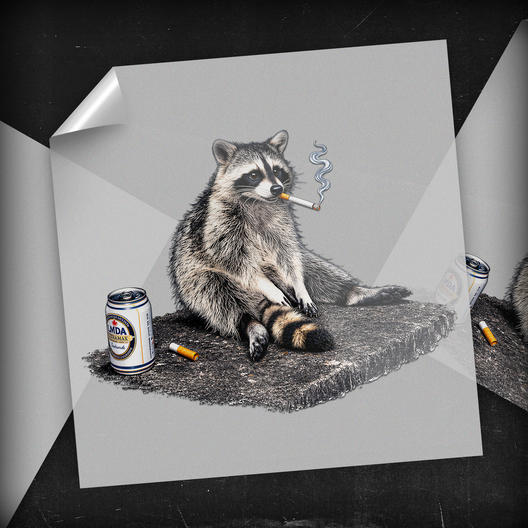 Smoking Raccoon - DTF Transfer