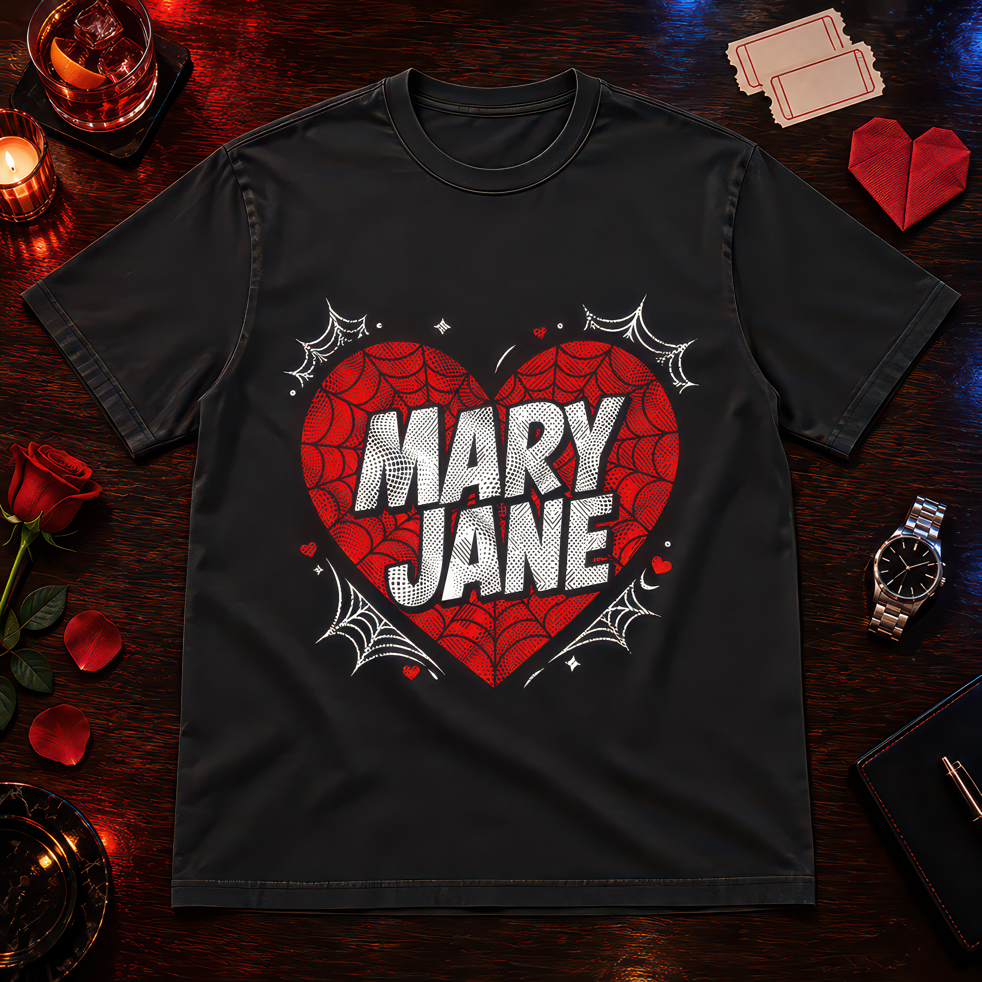 Mary Jane Spider Web Heart - DTF Transfer