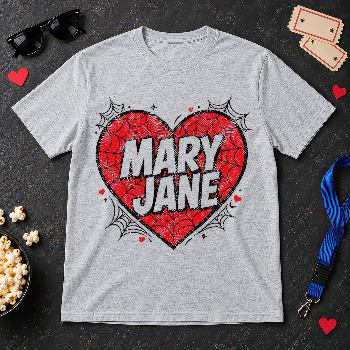 Mary Jane Spider Web Heart - DTF Transfer