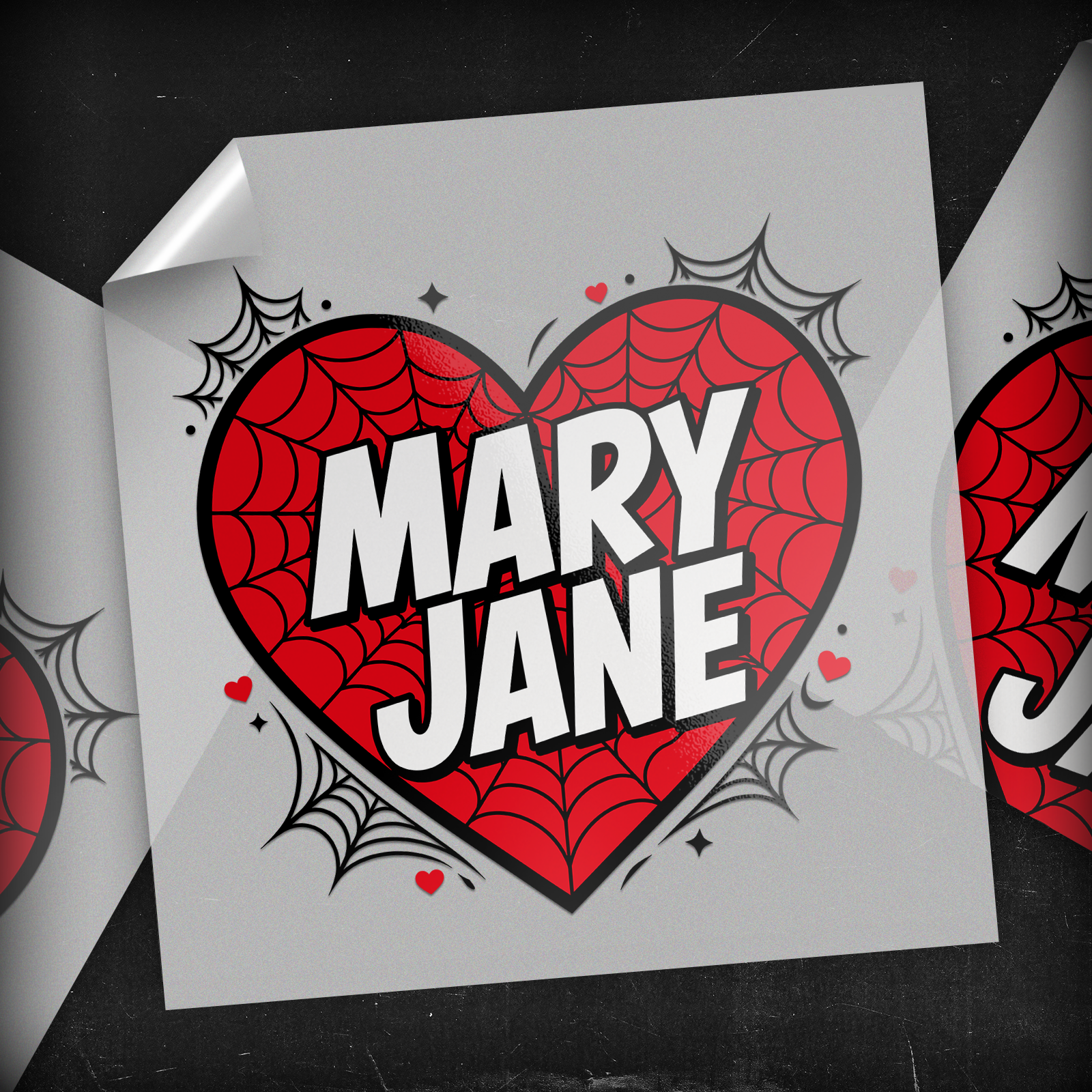 Mary Jane Spider Web Heart - DTF Transfer