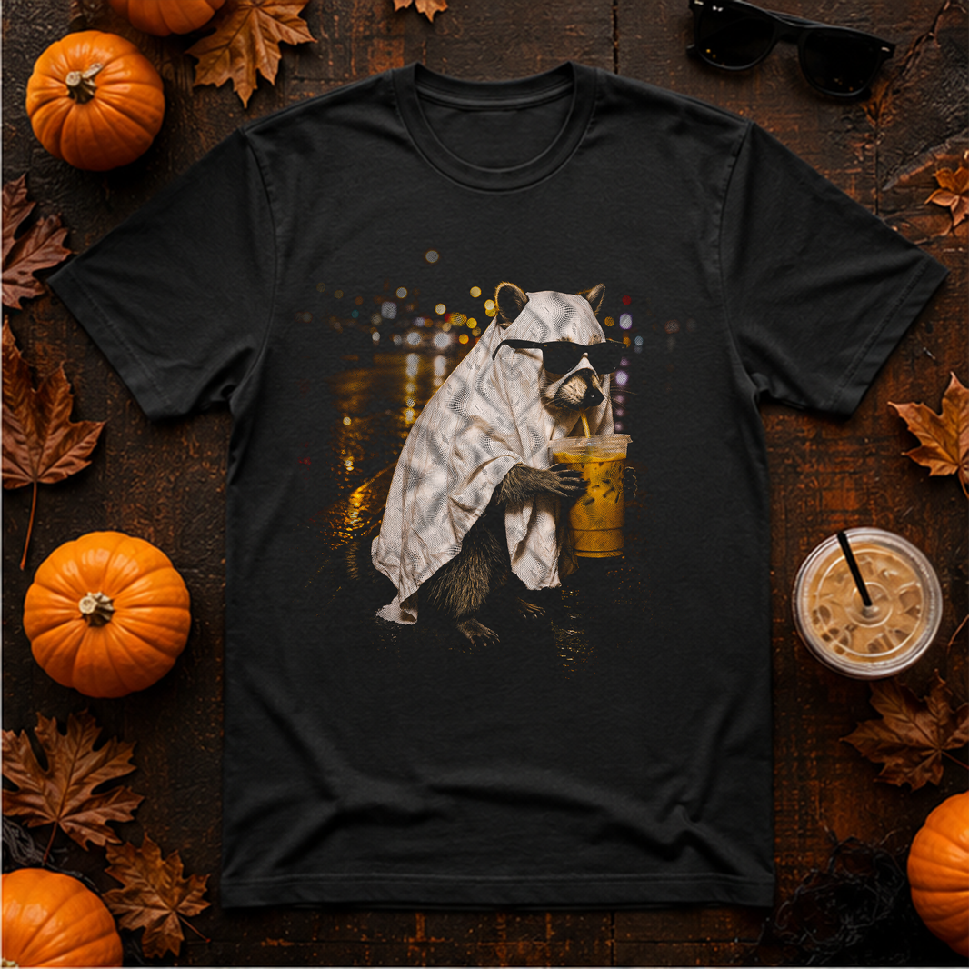 Ghost Raccoon Iced Coffee - DTF Transfer