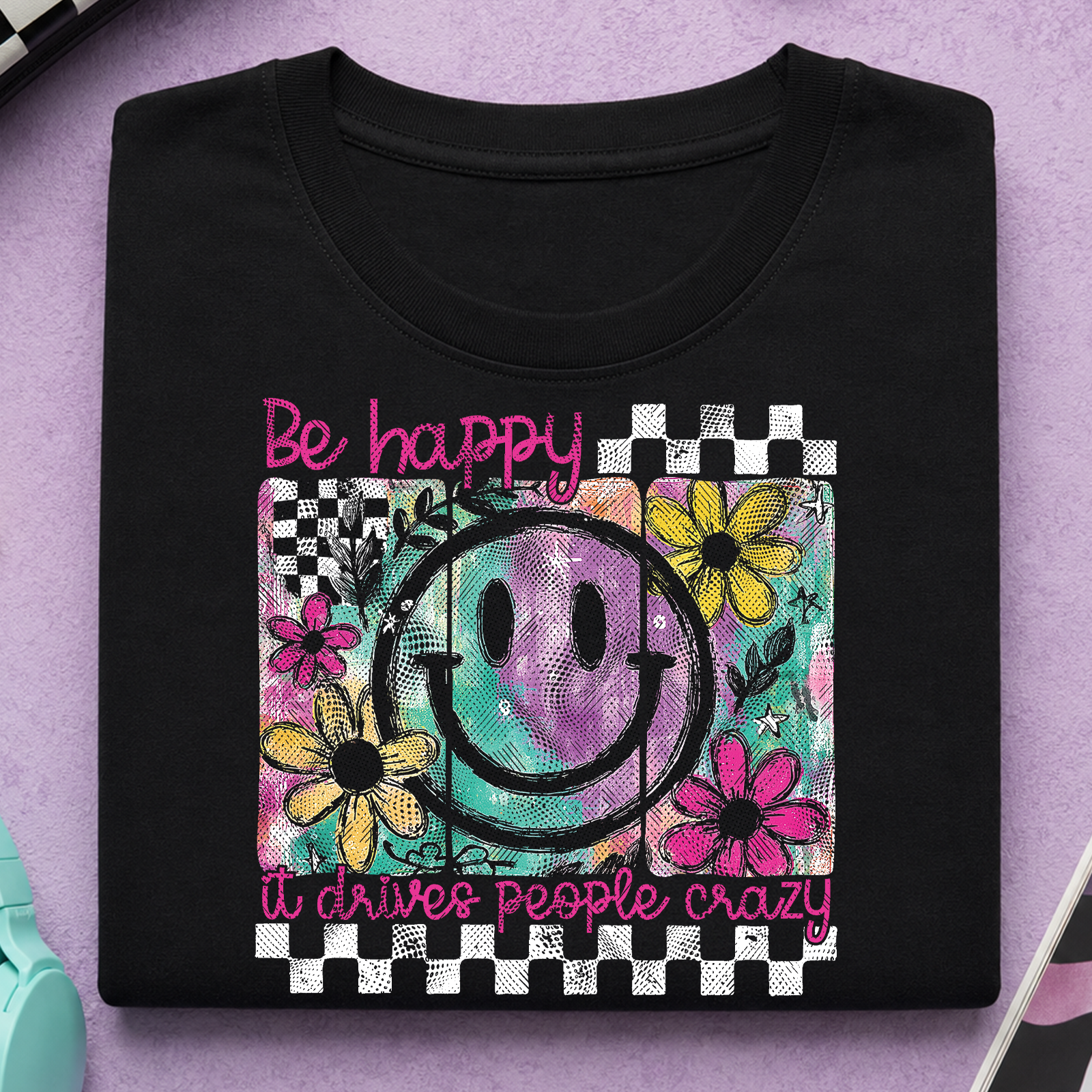 Be Happy Smiley - DTF Transfer