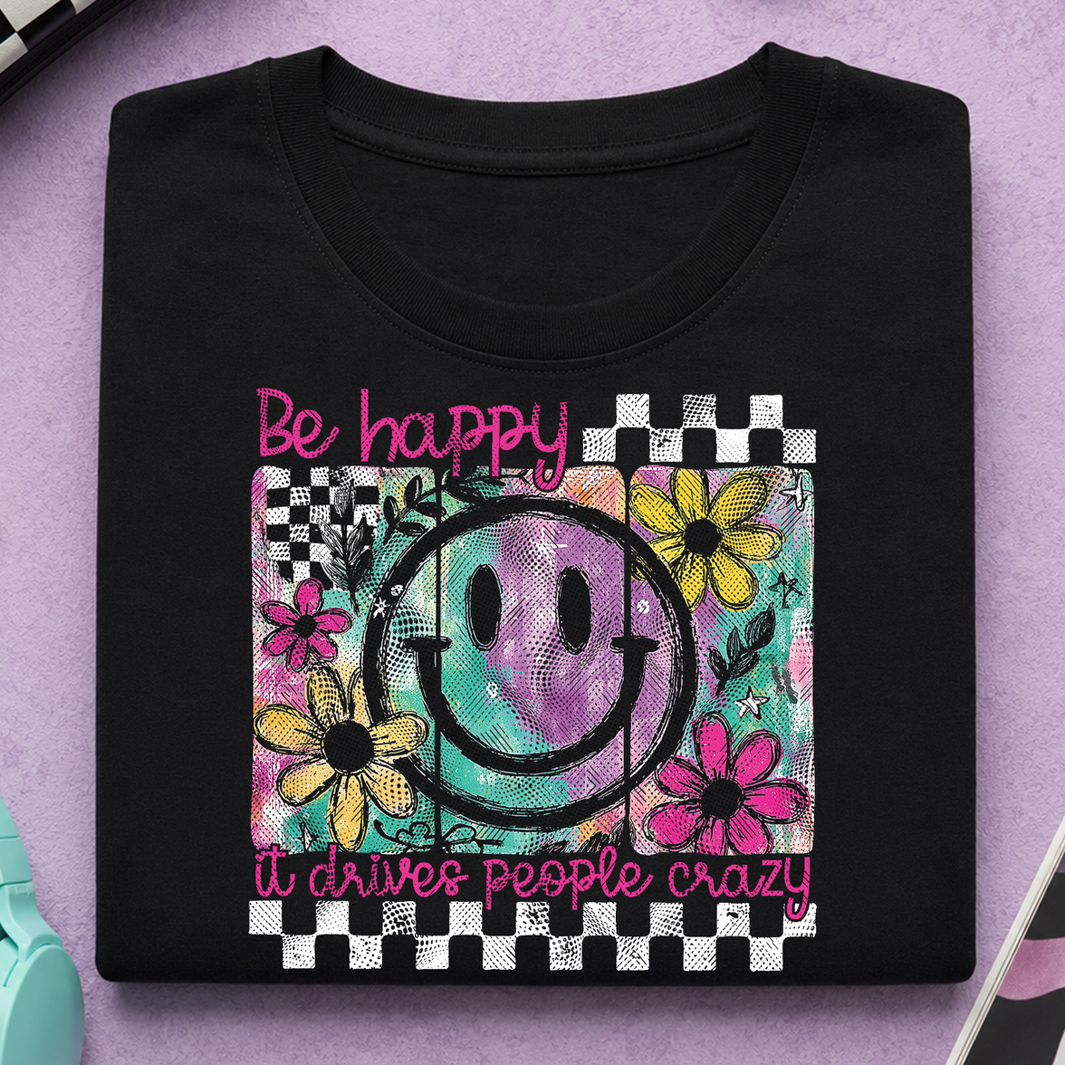 Be Happy Smiley - DTF Transfer