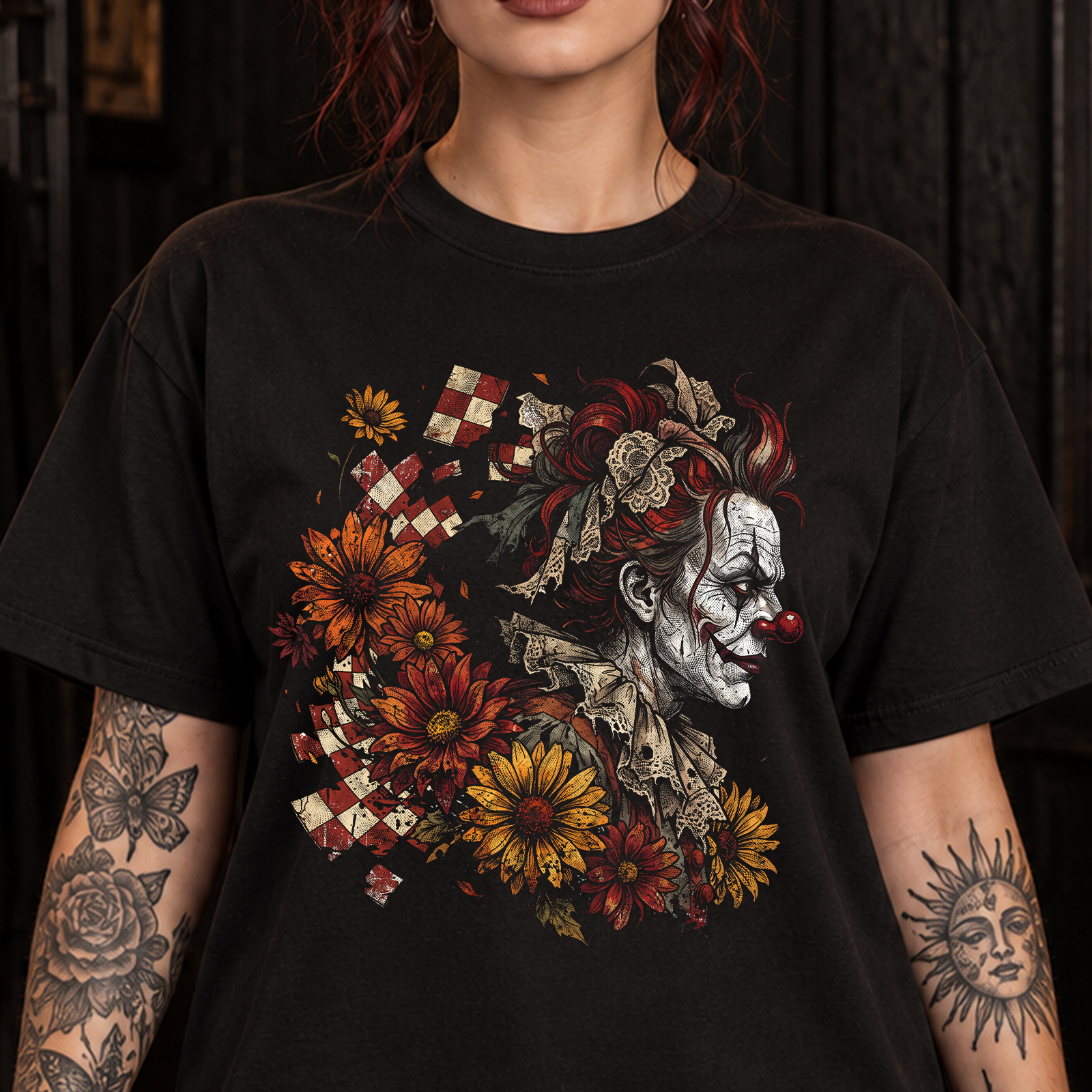 Dark Floral Clown - DTF Transfer