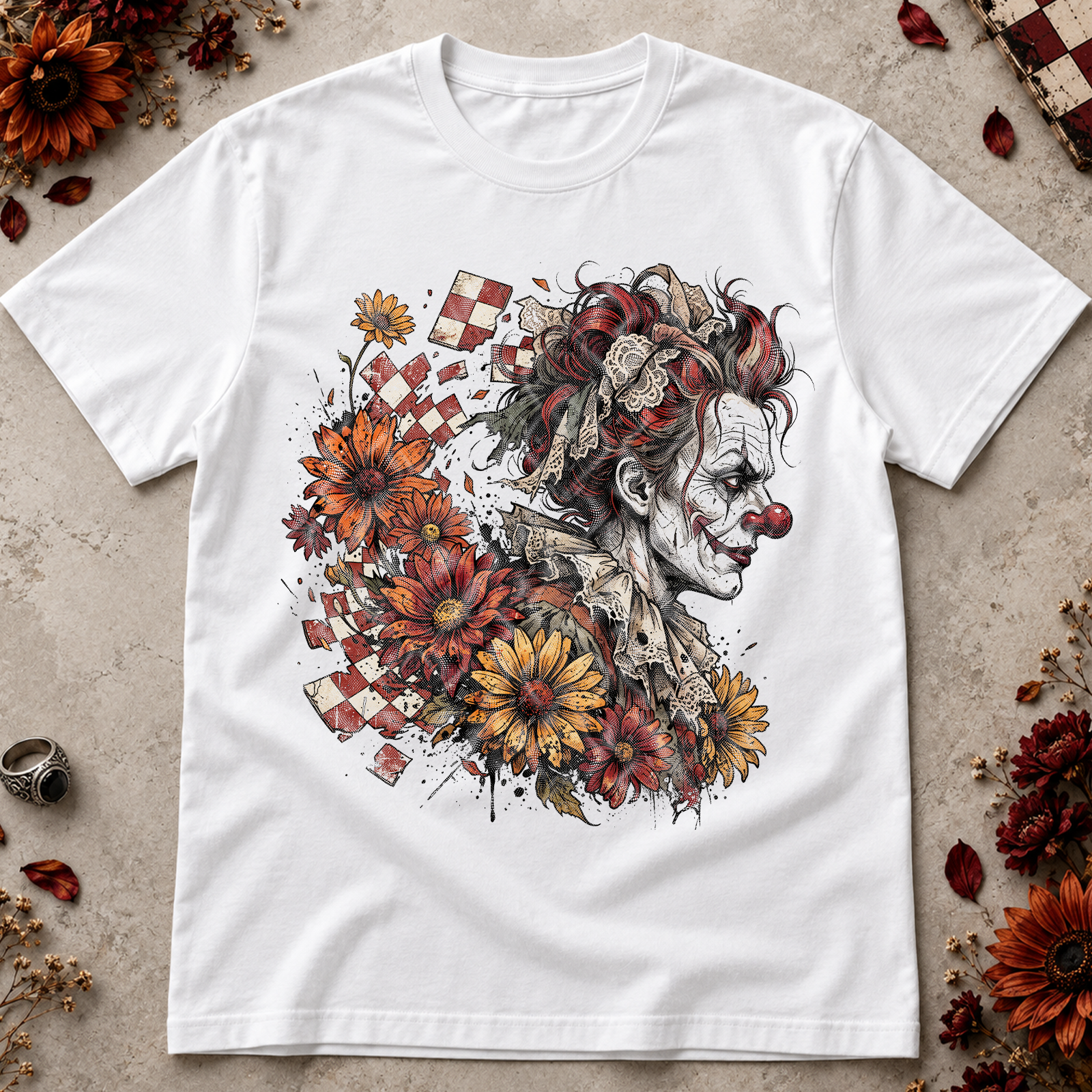 Dark Floral Clown - DTF Transfer