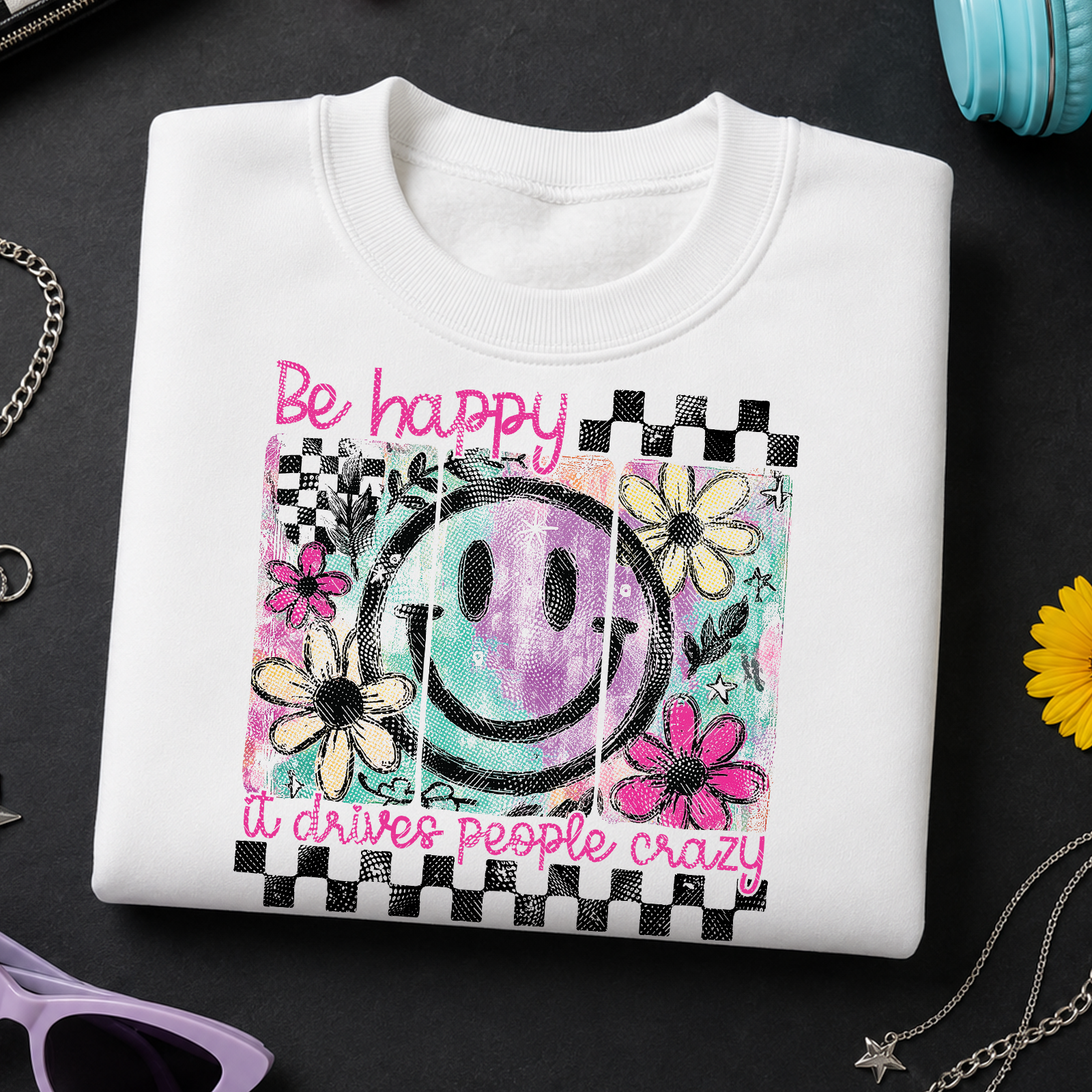 Be Happy Smiley - DTF Transfer
