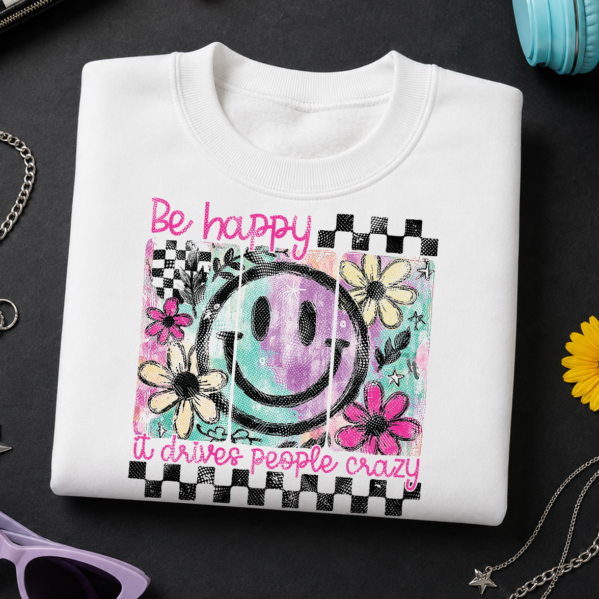Be Happy Smiley - DTF Transfer
