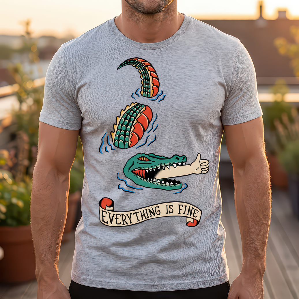 Everything Is Fine Alligator - DTF Transfer