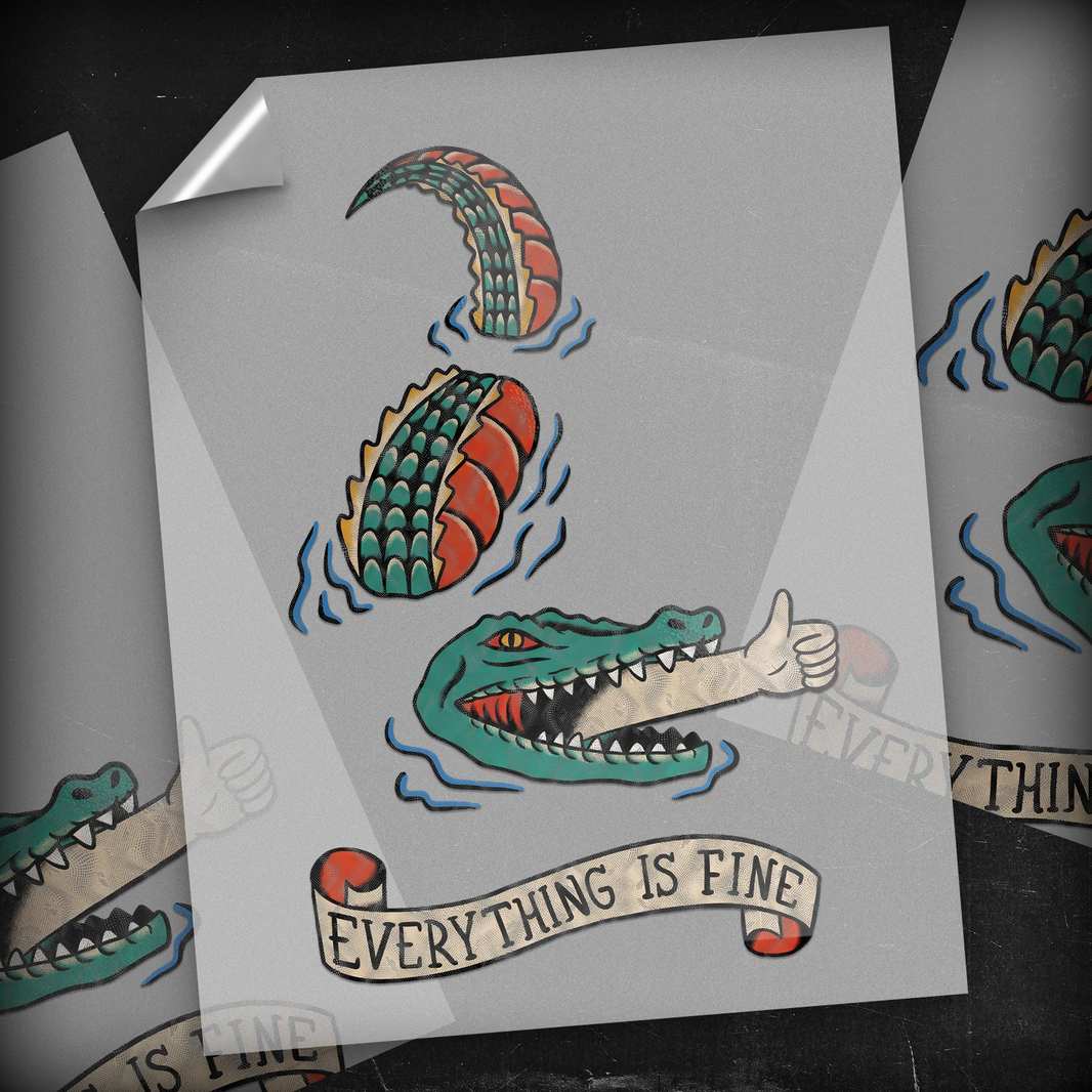 Everything Is Fine Alligator - DTF Transfer