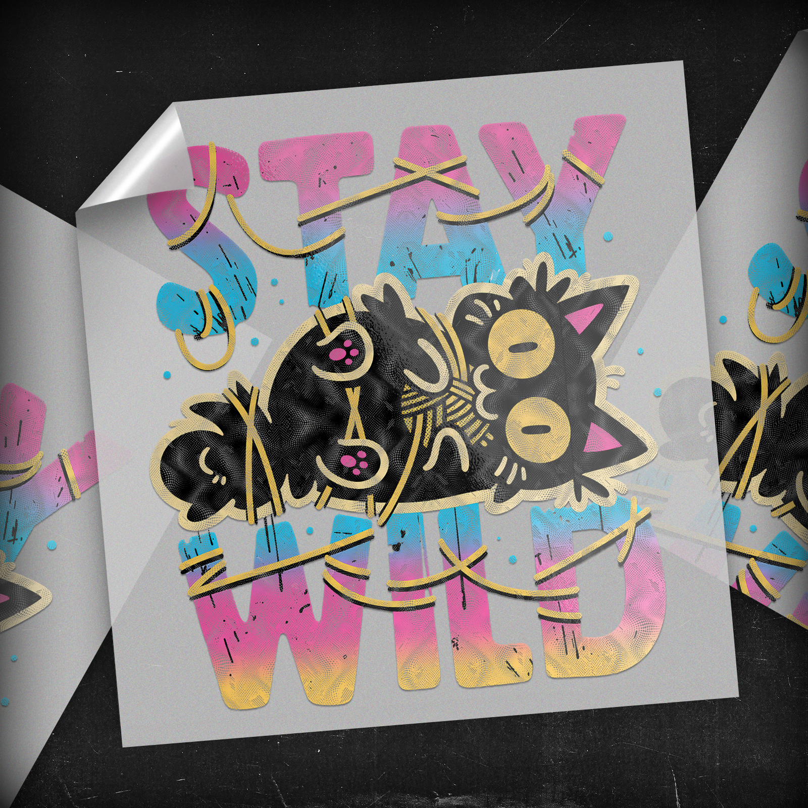Stay Wild Black Cat - DTF Transfer