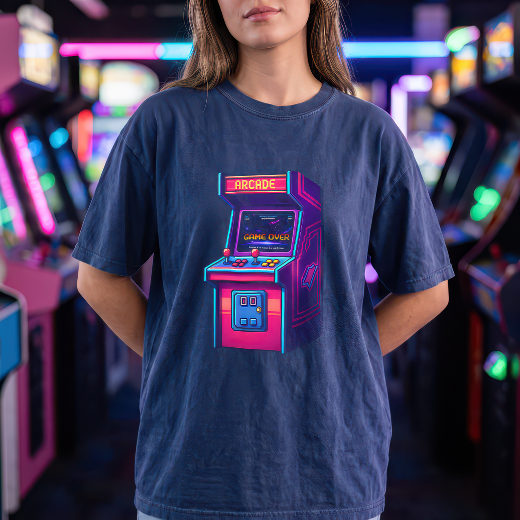 Retro Game Over Arcade Cabinet - DTF Transfer
