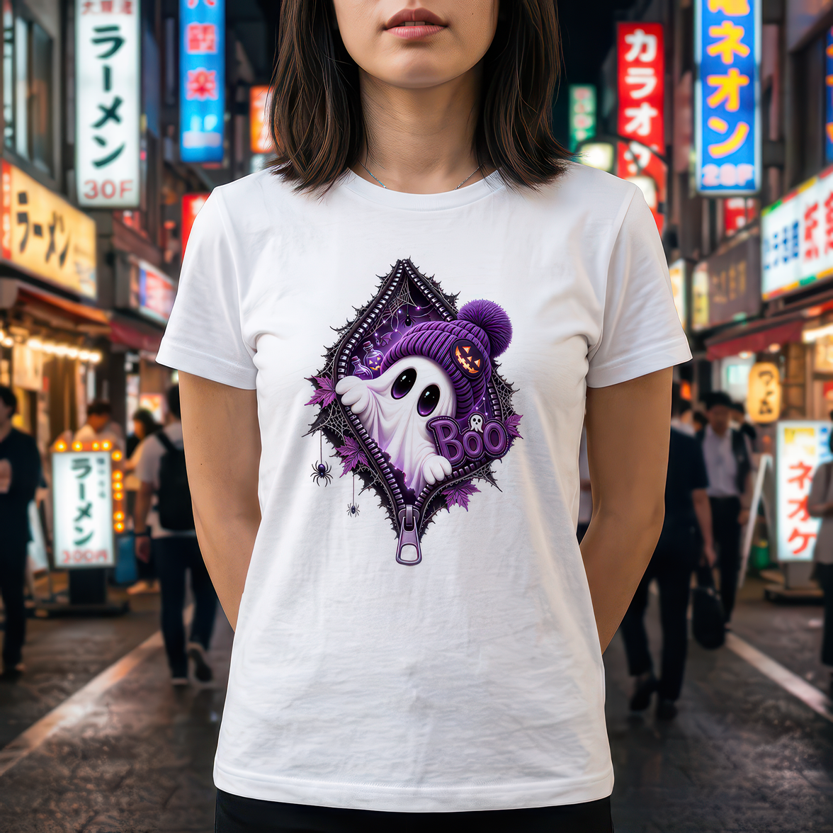 Zipper Ghost Boo Halloween - DTF Transfer
