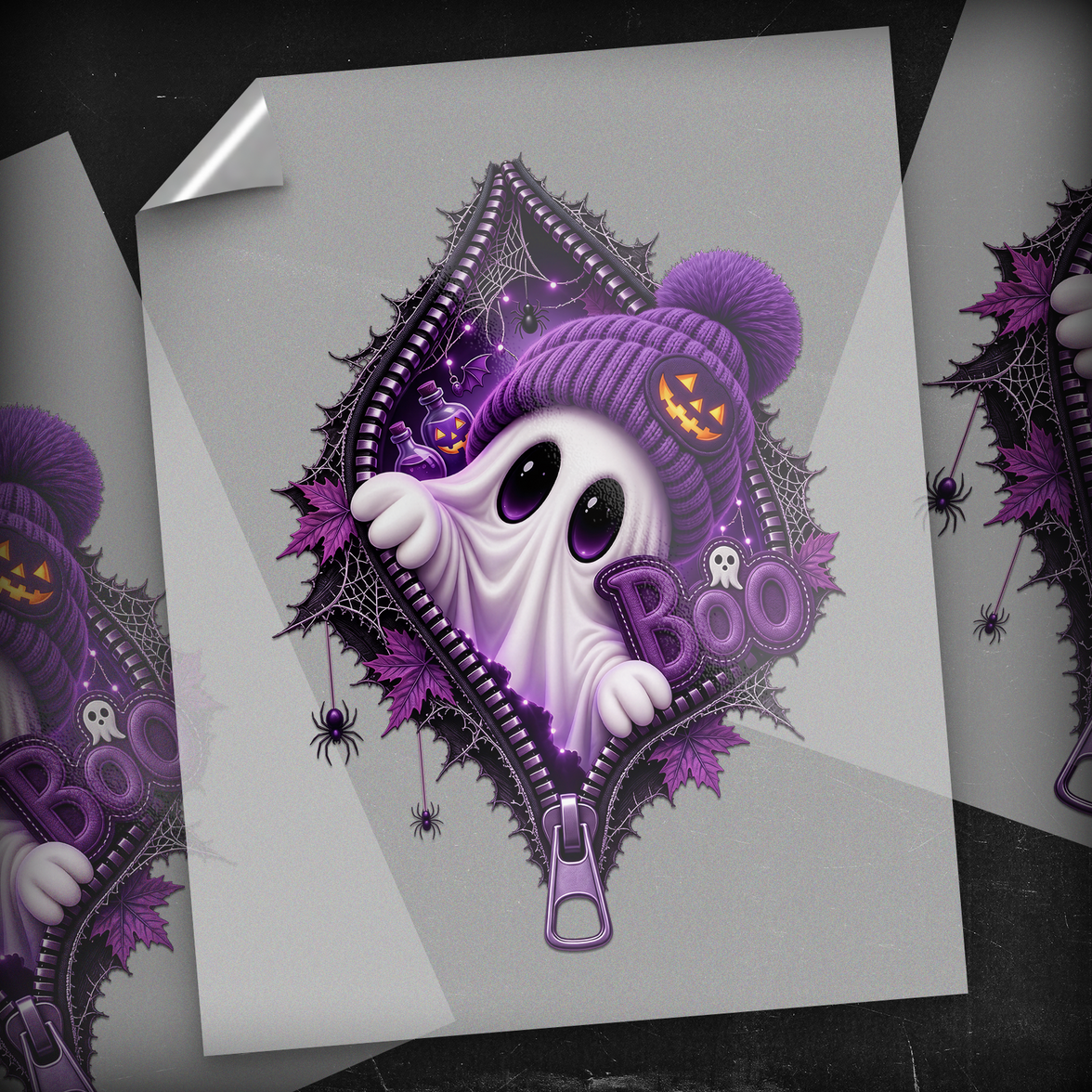 Zipper Ghost Boo Halloween - DTF Transfer