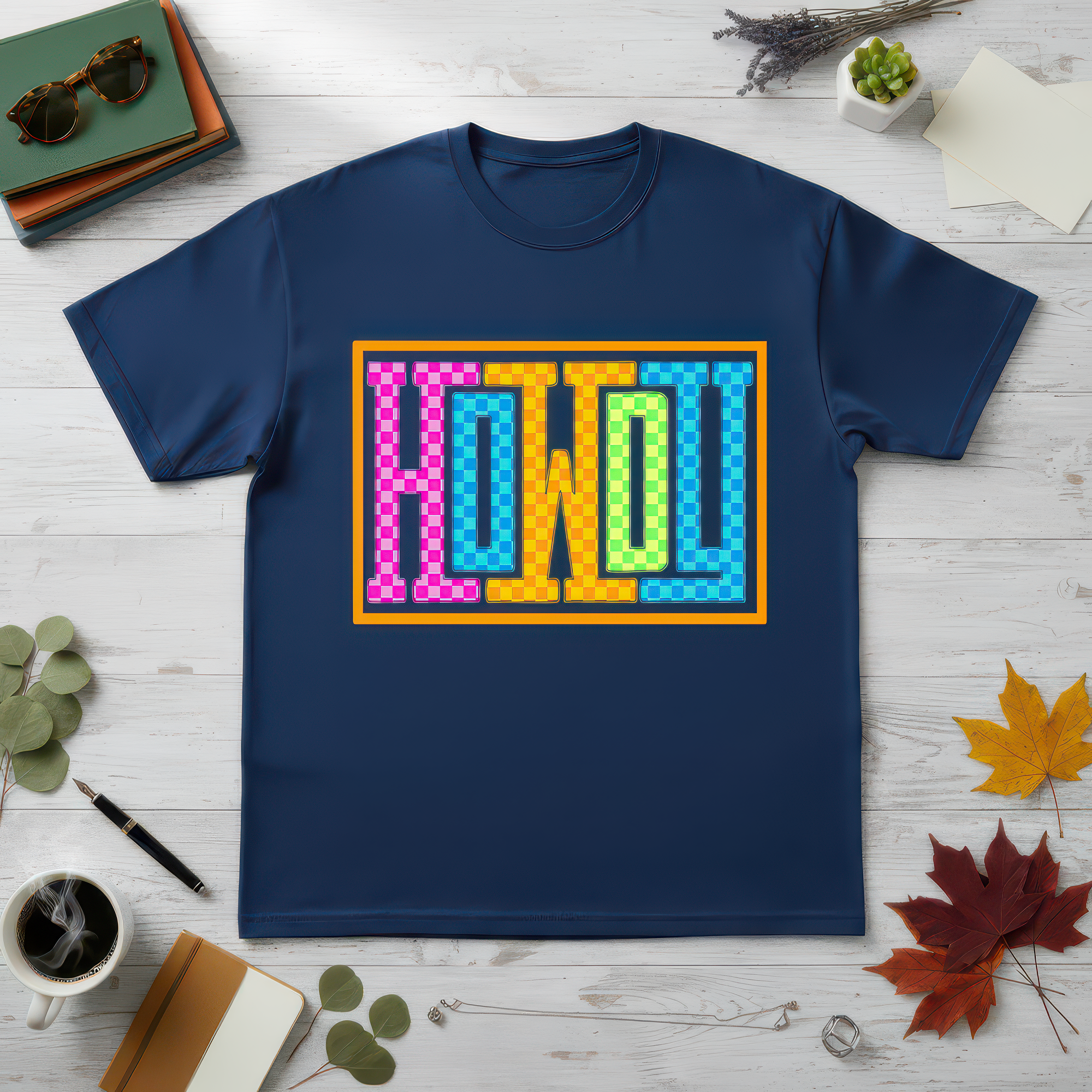 Colorful Checkered Howdy - DTF Transfer