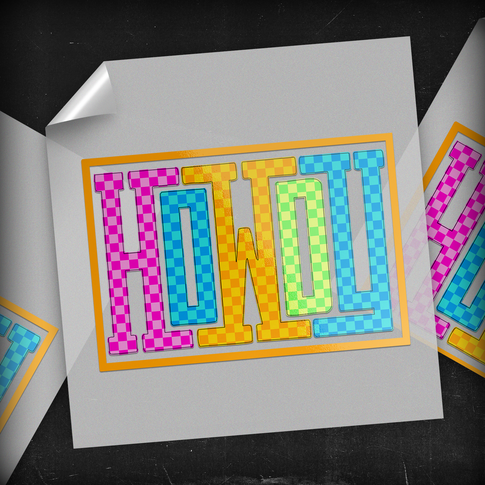 Colorful Checkered Howdy - DTF Transfer