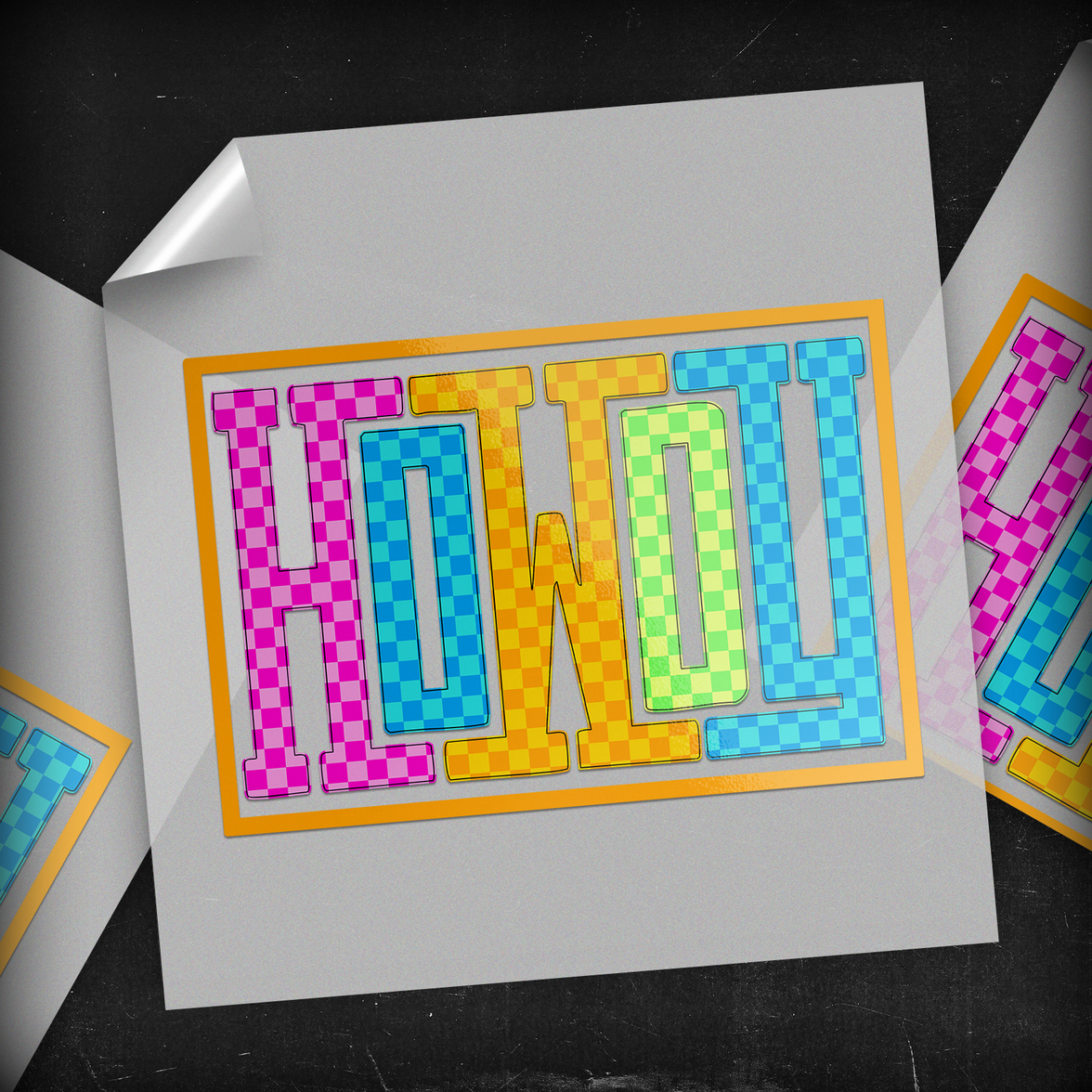 Colorful Checkered Howdy - DTF Transfer