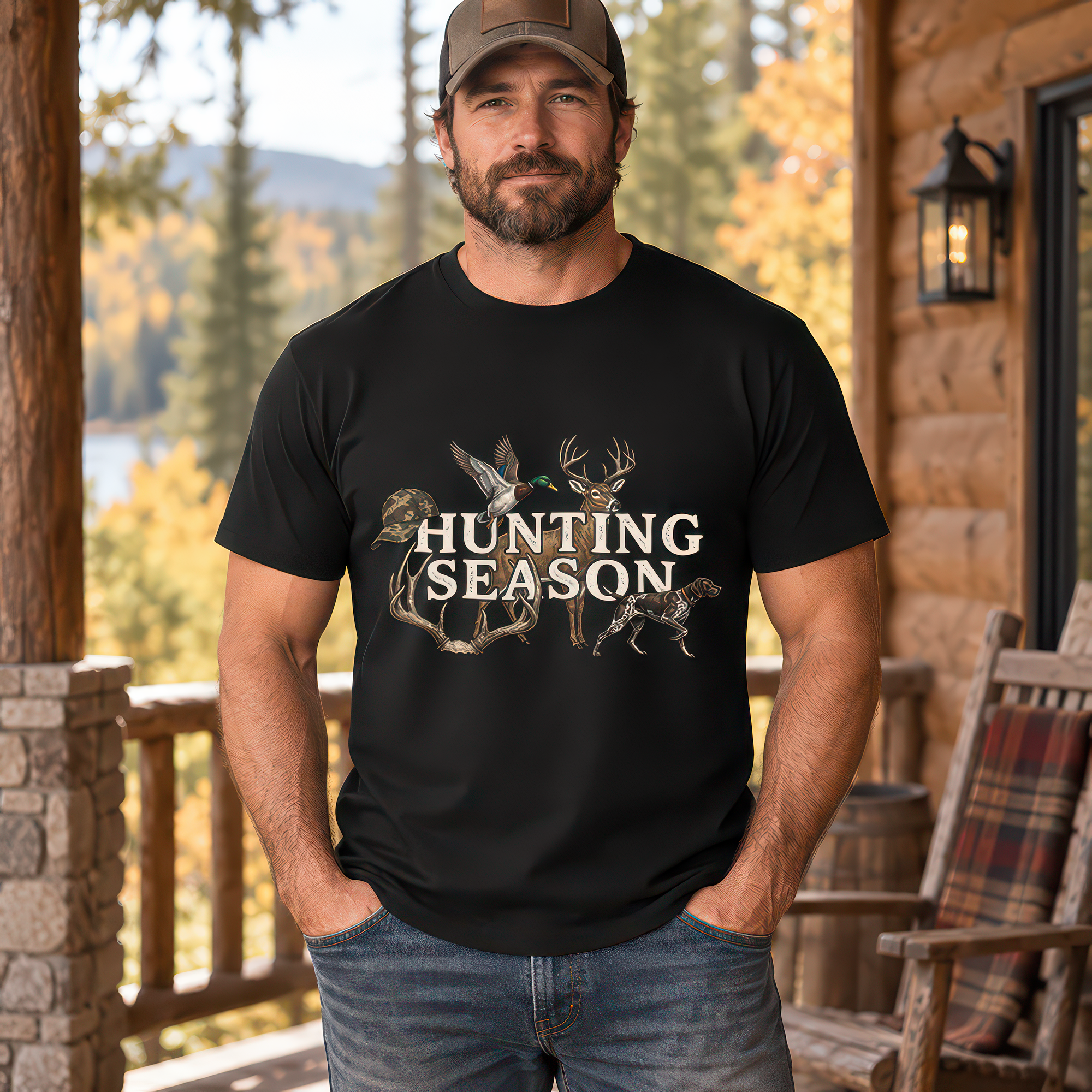 Hunting Season Whitetail Deer Mallard & Pointer - DTF Transfer