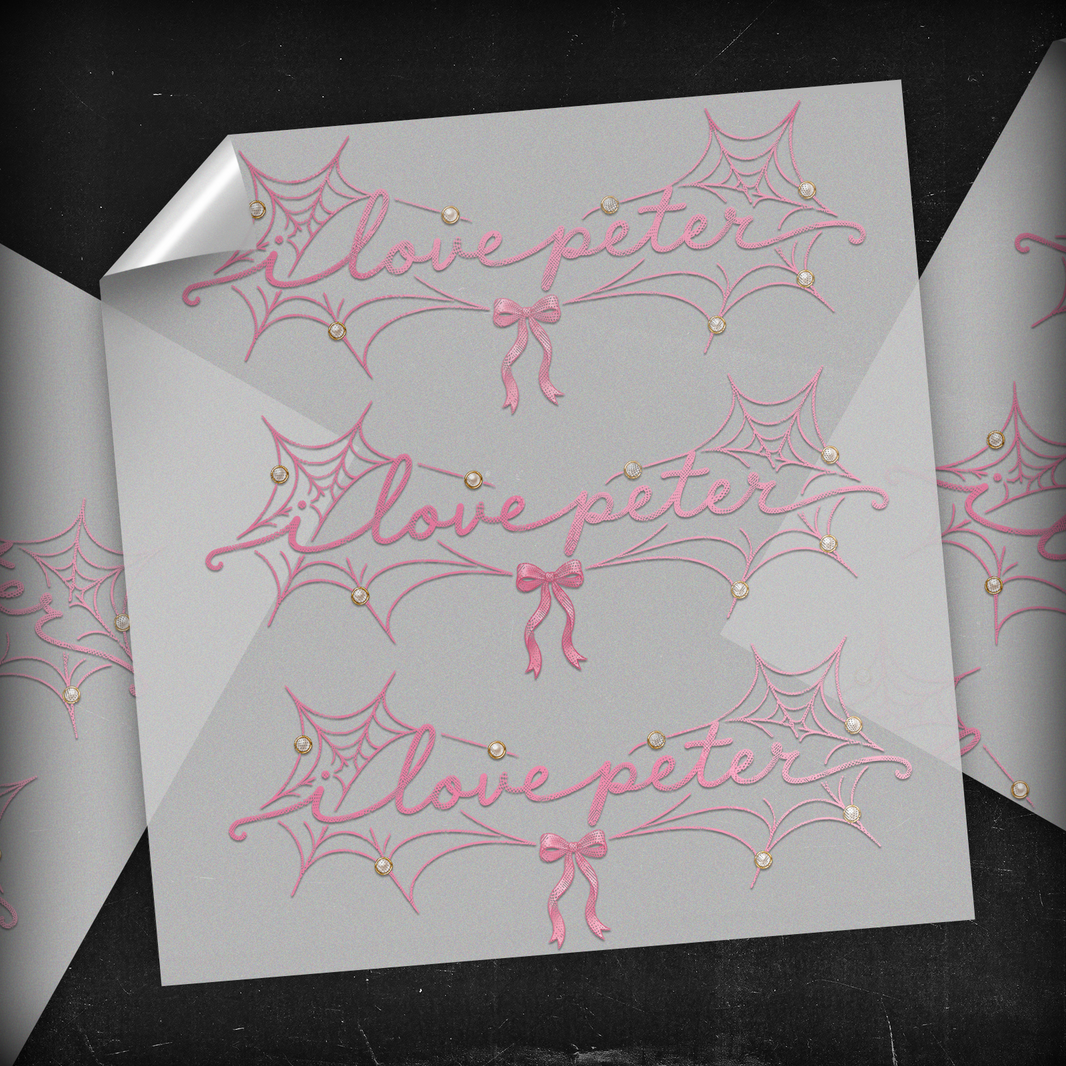I Love Peter Spiderweb Coquette Bow - DTF Transfer