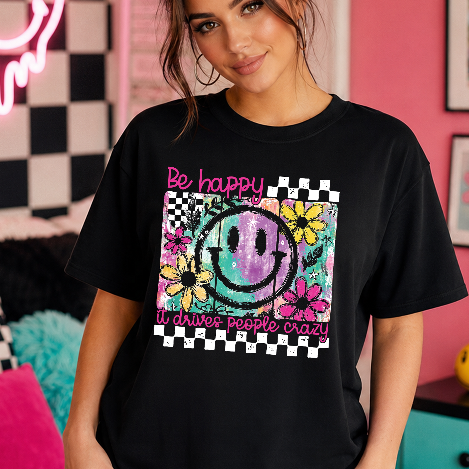 Be Happy Smiley - DTF Transfer
