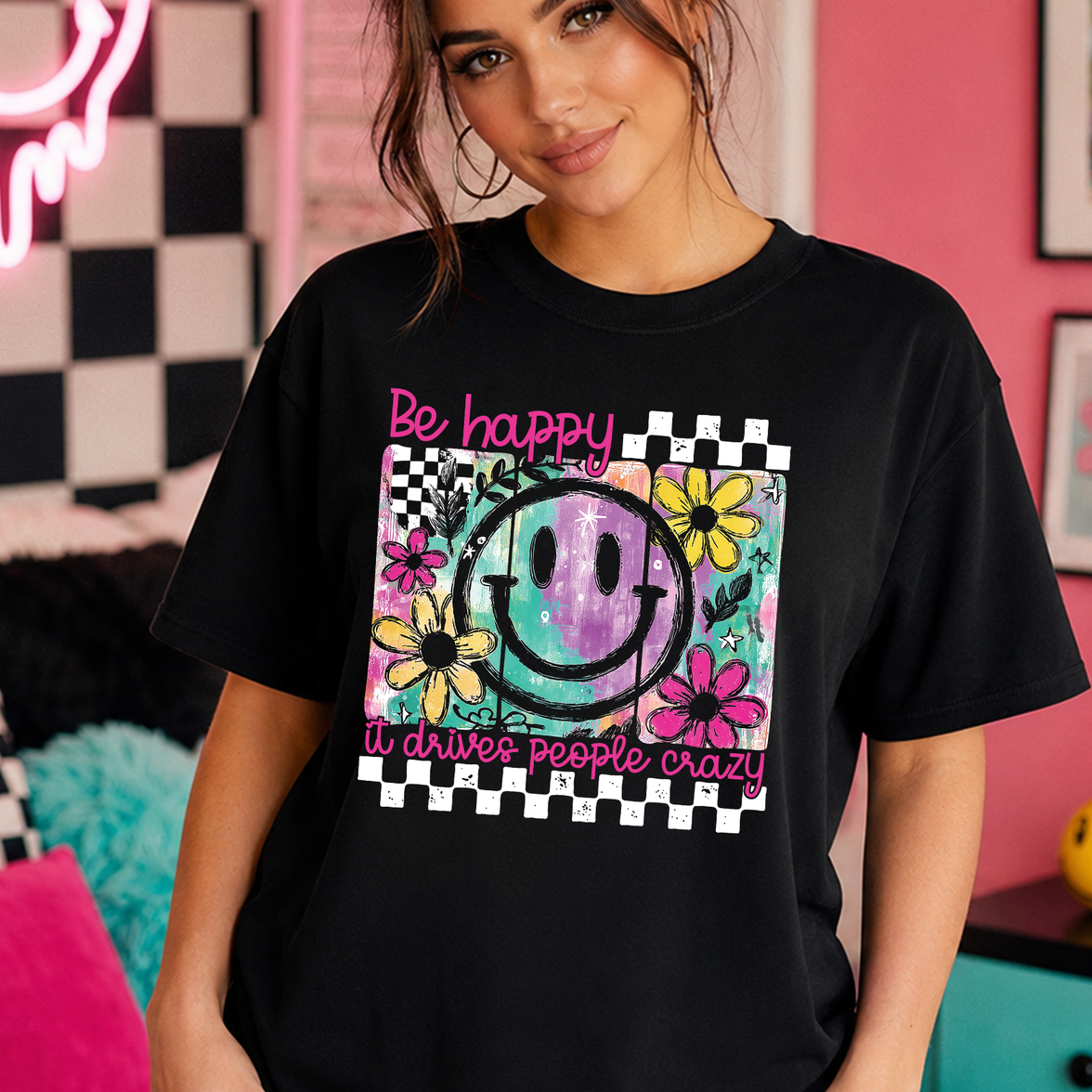 Be Happy Smiley - DTF Transfer