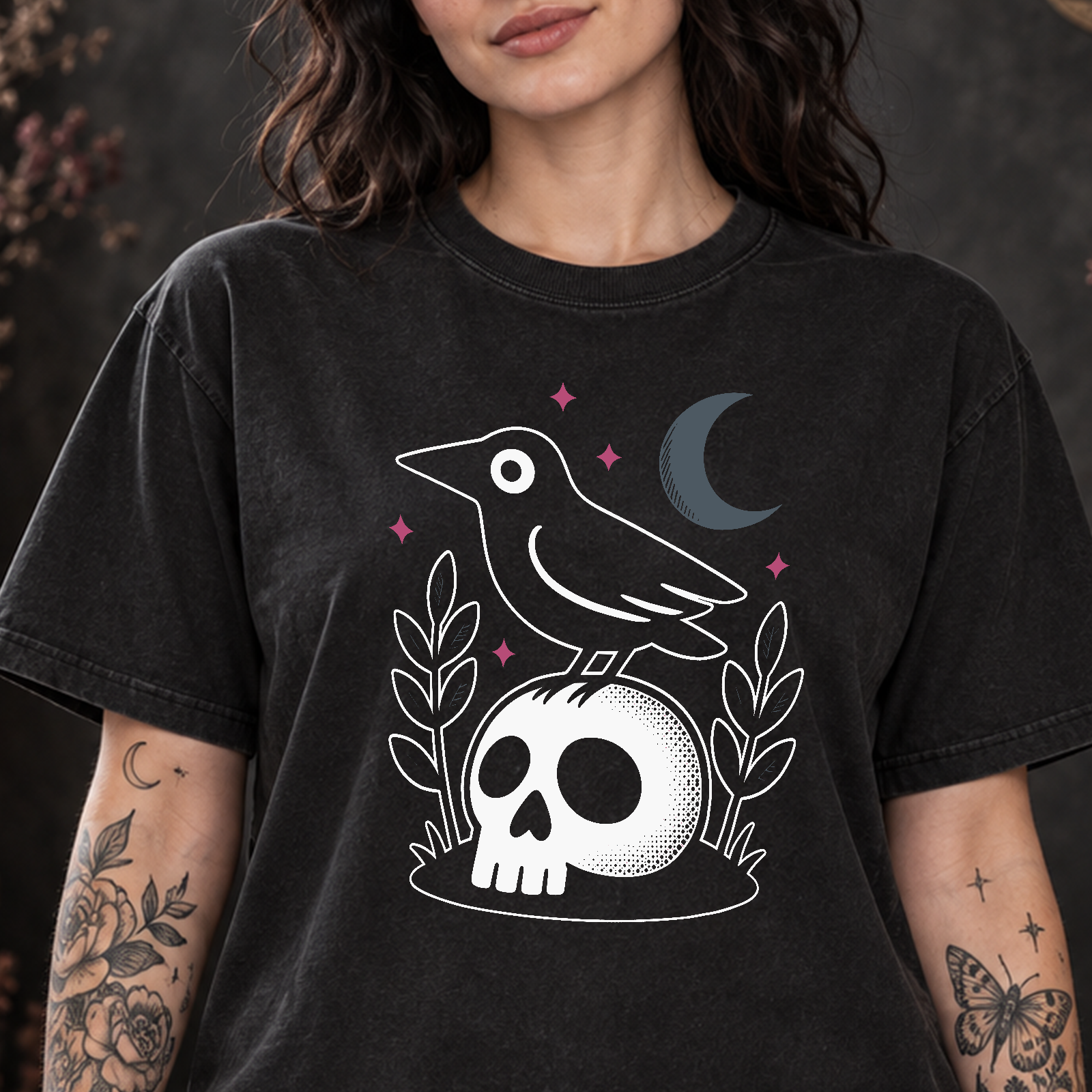Crow On Skull - DTF Transfer